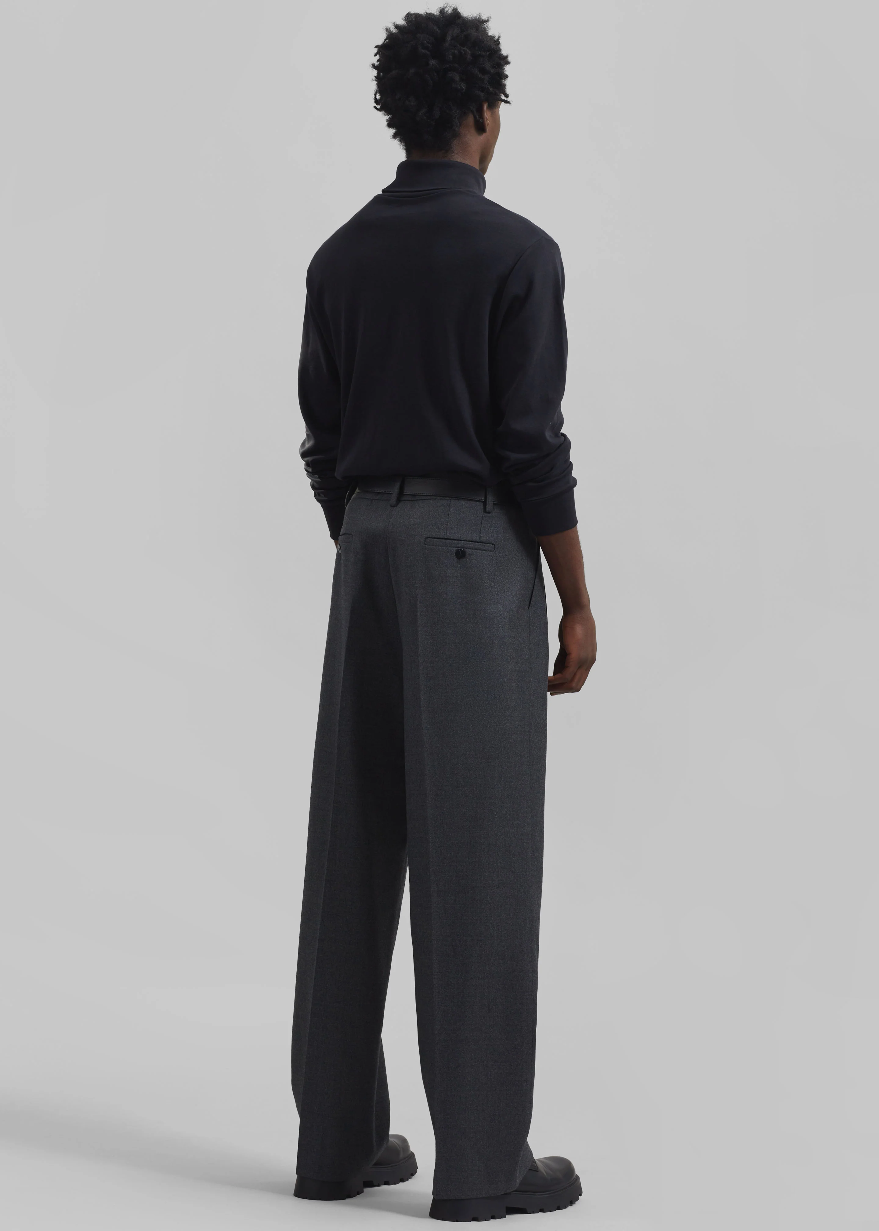 Beo Wool Flannel Suit Pants - Charcoal - Image 8