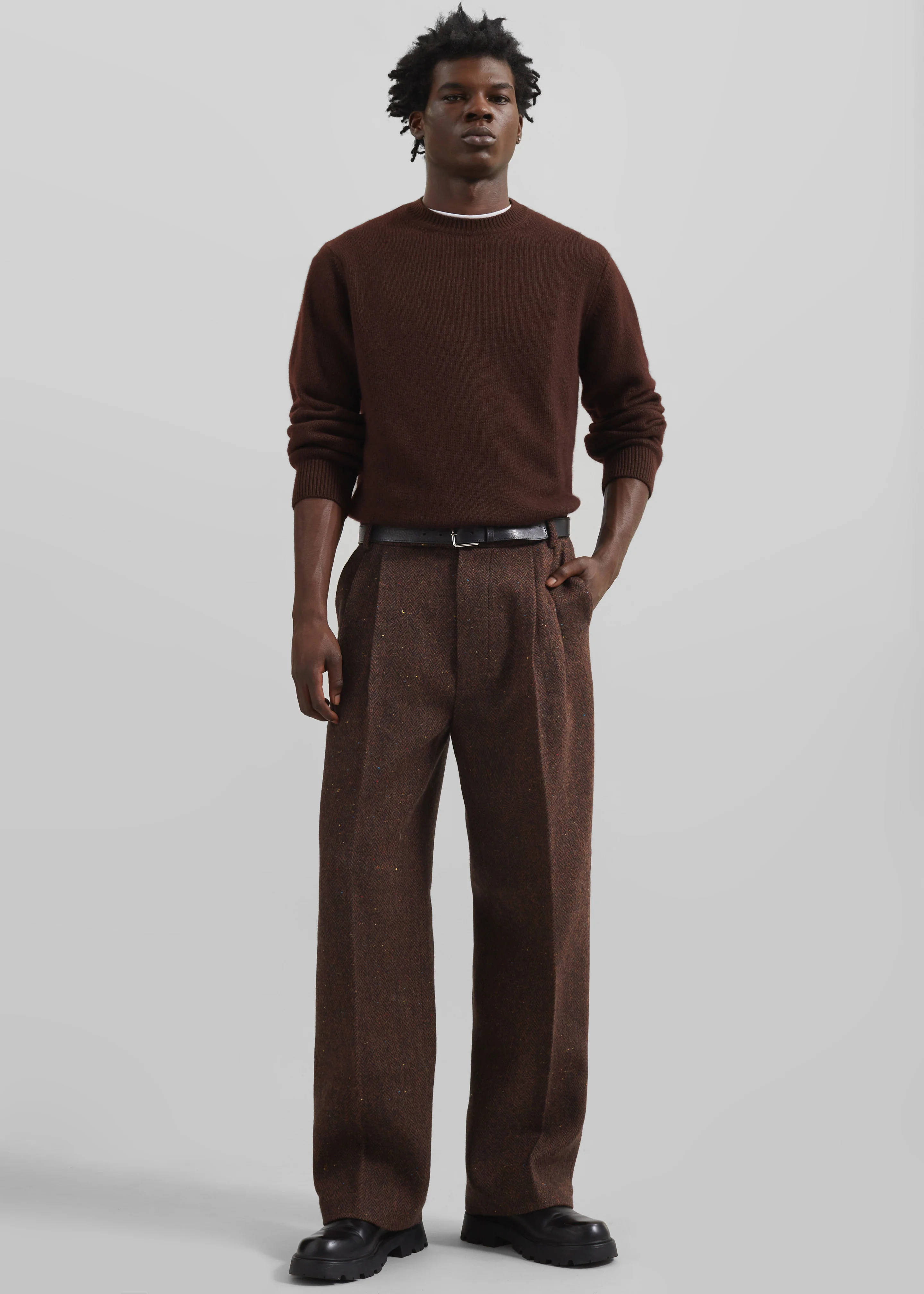 Beo Wool Suit Pants - Brown - Image 3