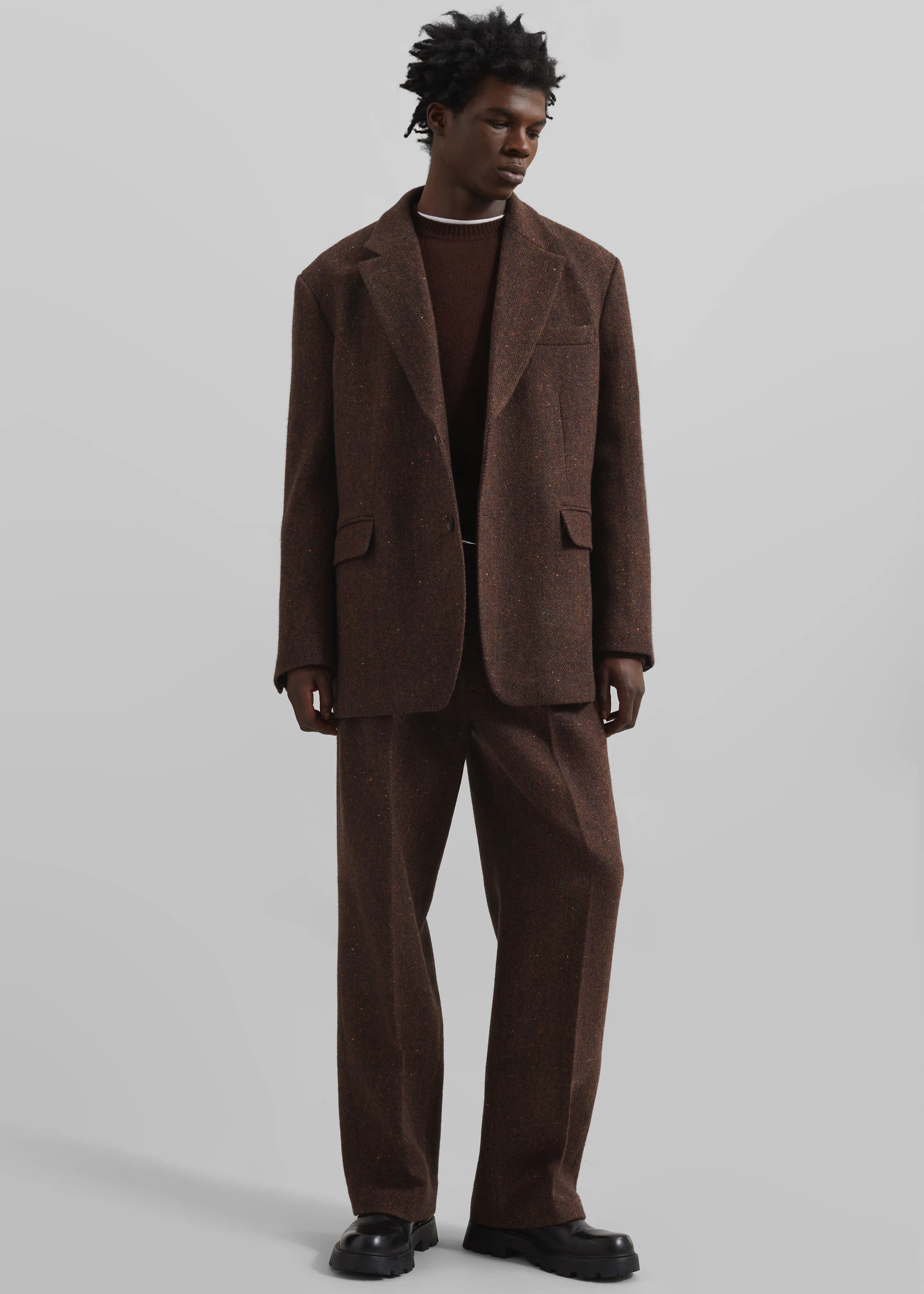 Beo Wool Suit Pants - Brown - Image 5