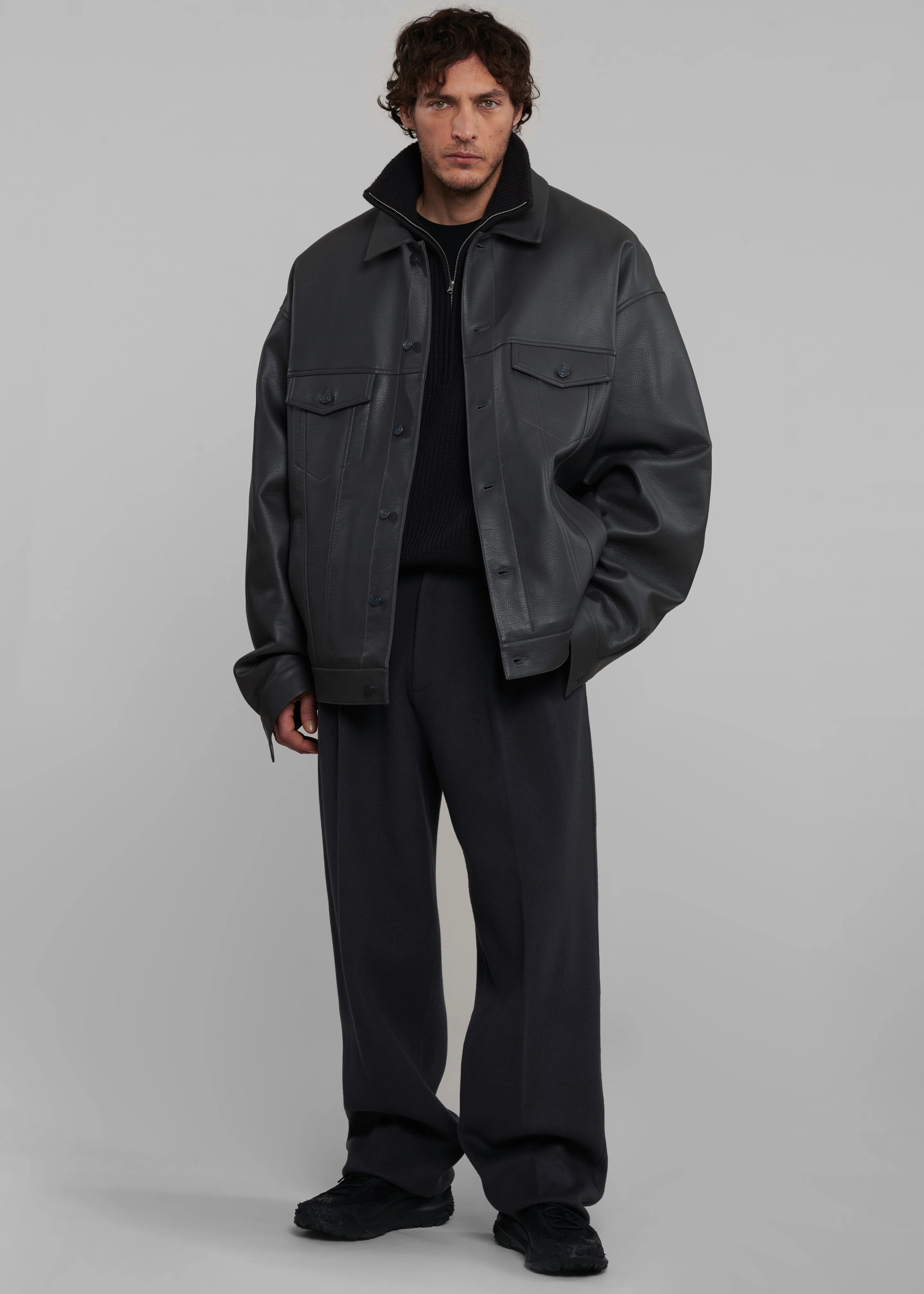Beo Wool Suit Pants - Dark Grey - Image 5