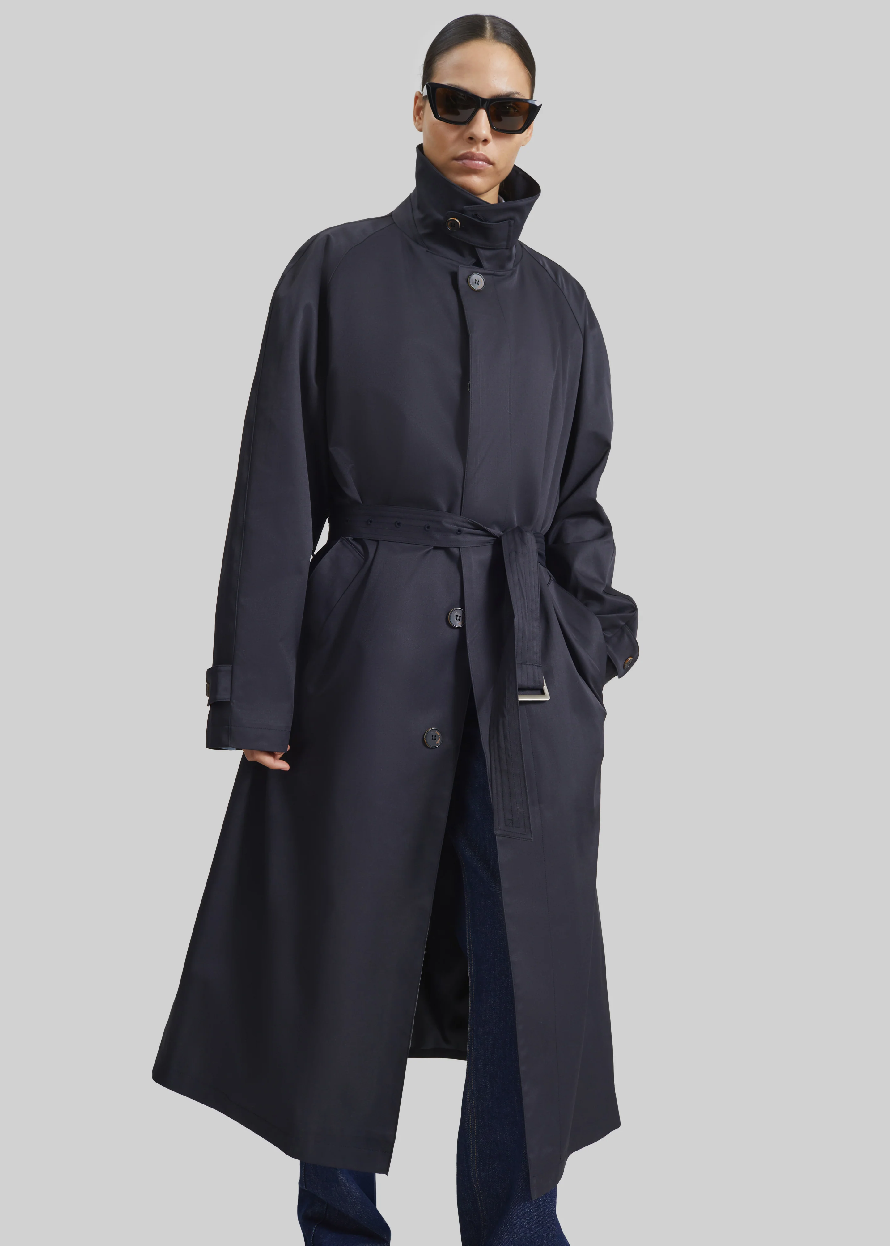 Berlare Trench Coat - Dark Navy - Image 2