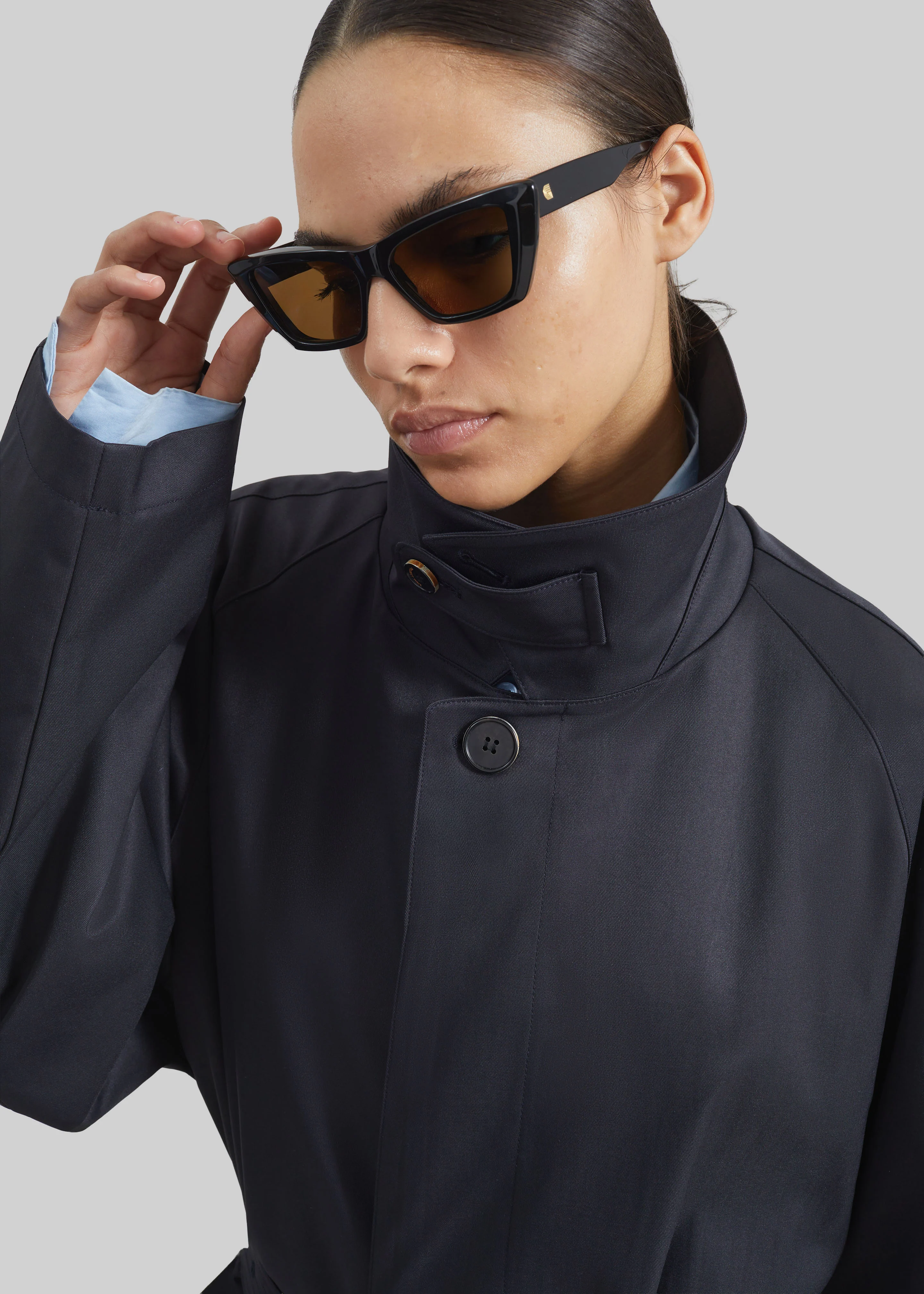 Berlare Trench Coat - Dark Navy - Image 3