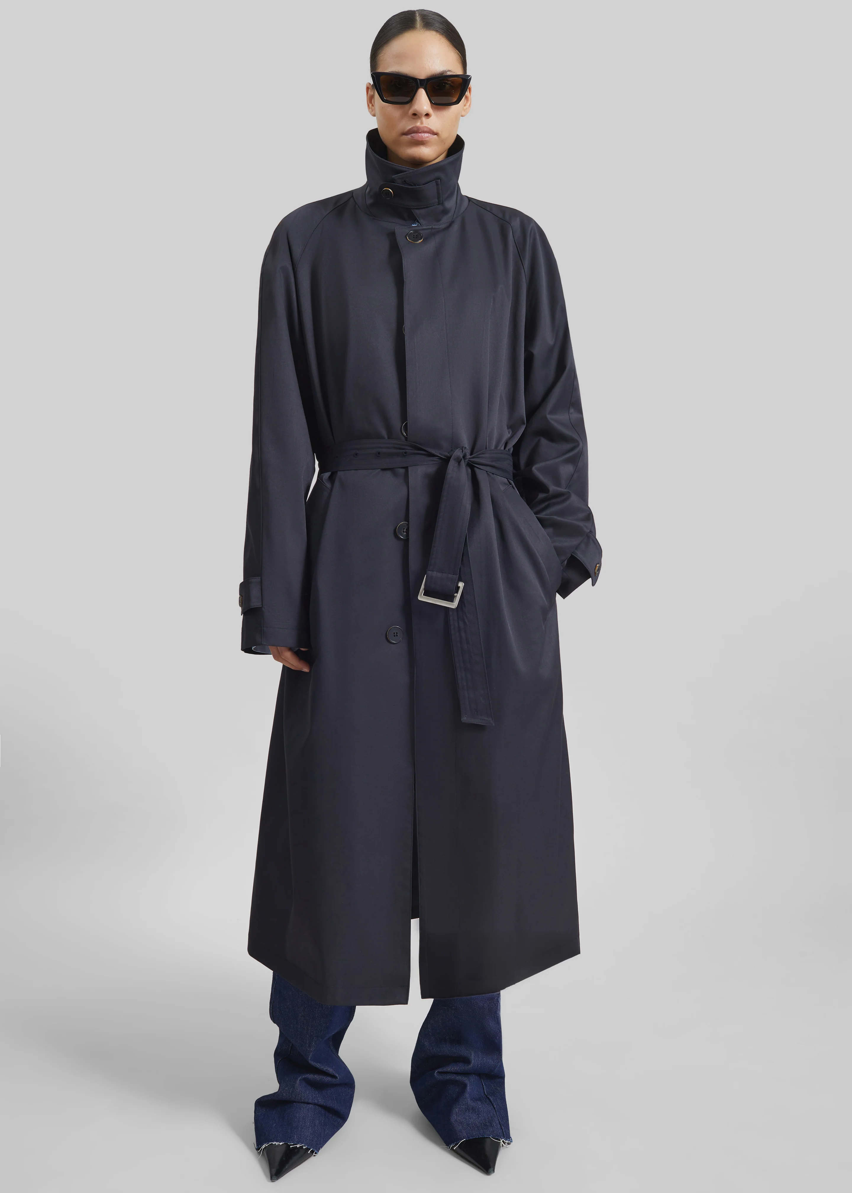 Berlare Trench Coat - Dark Navy - Image 4