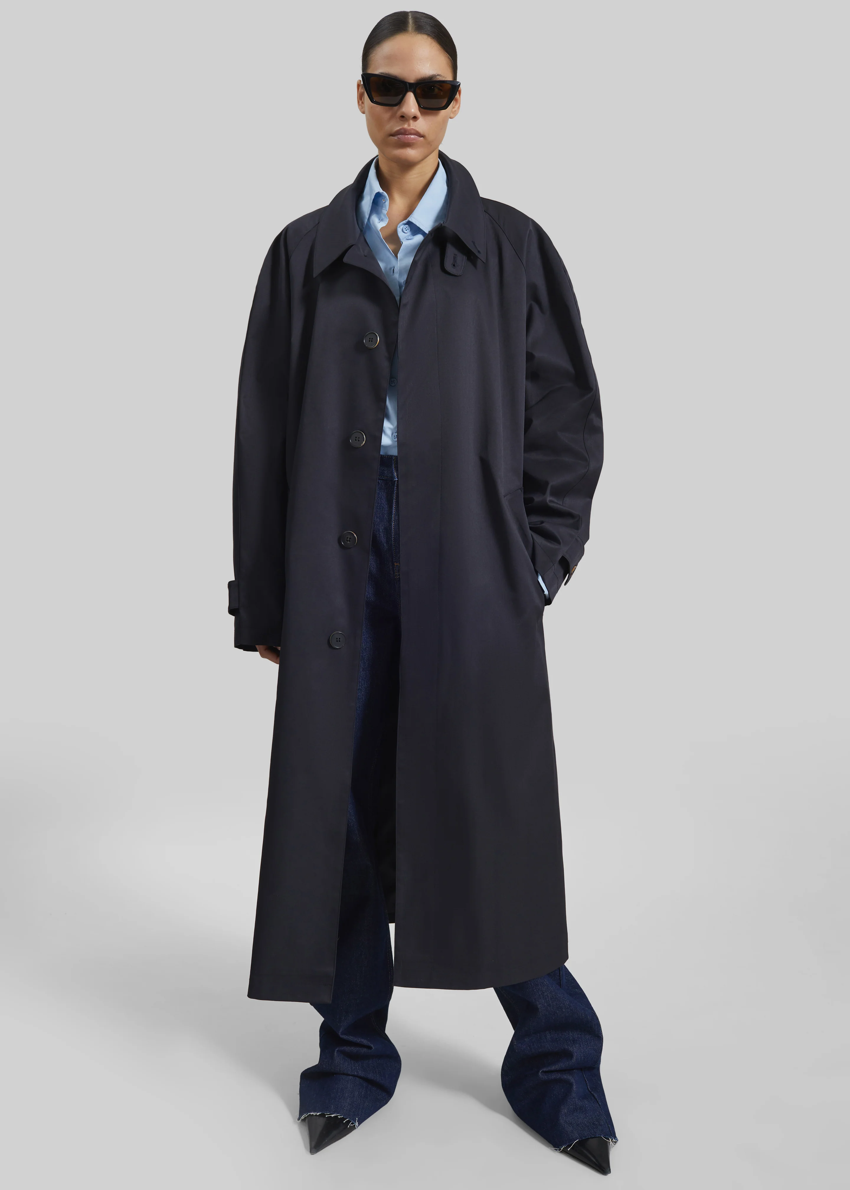 Berlare Trench Coat - Dark Navy - Image 5