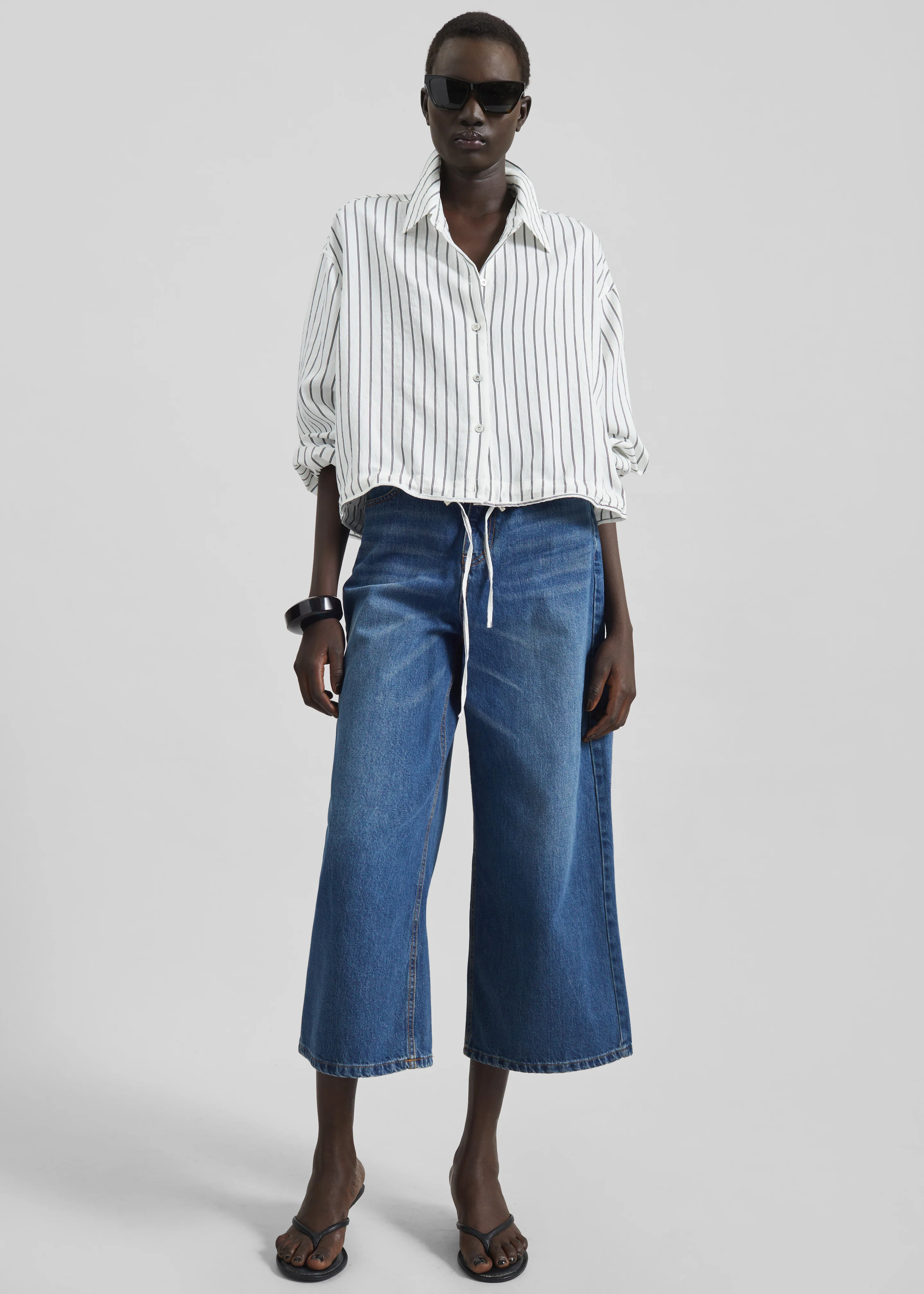 Besdon Denim Culottes - Medium Wash - Image 5