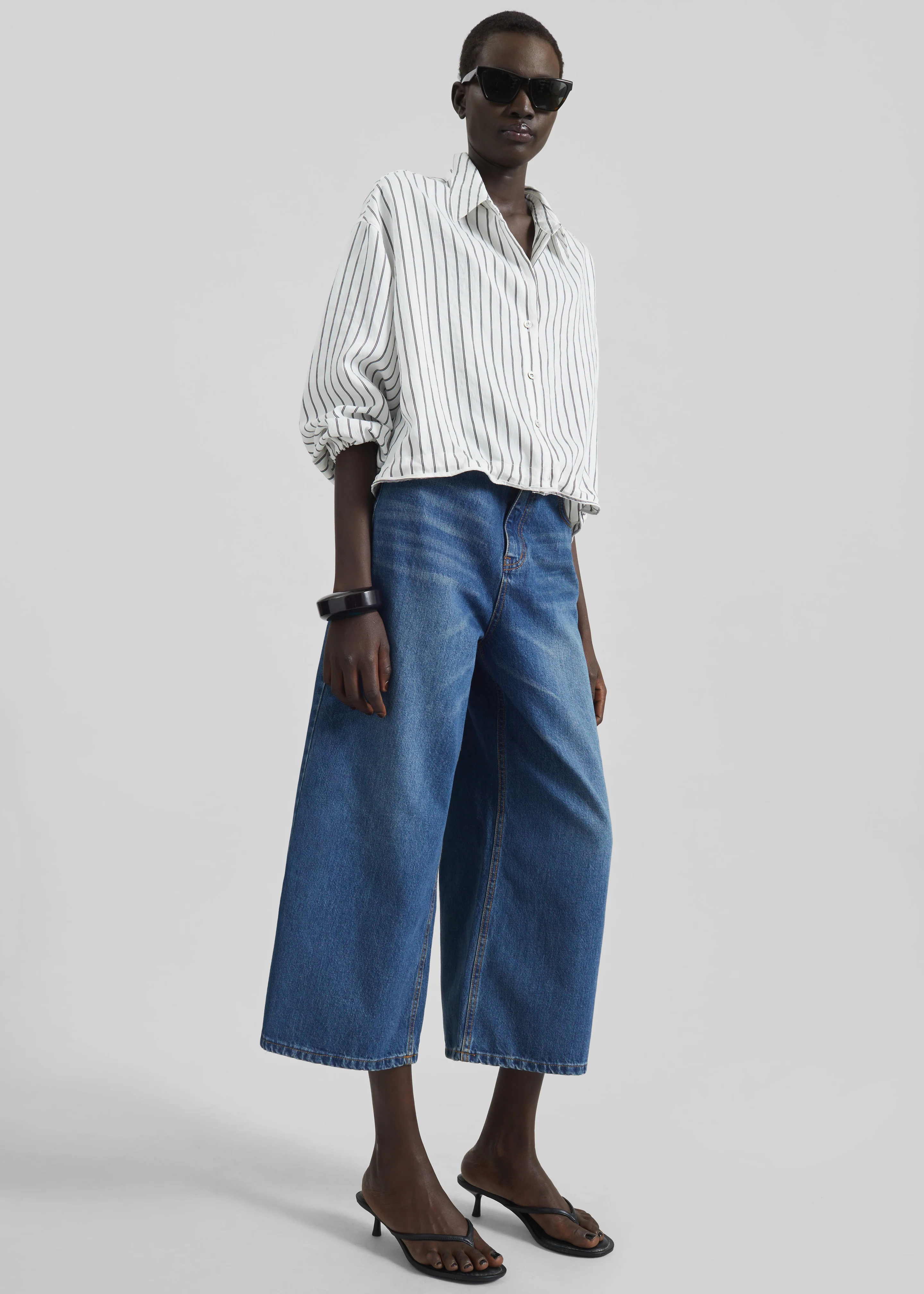 Besdon Denim Culottes - Medium Wash - Image 7