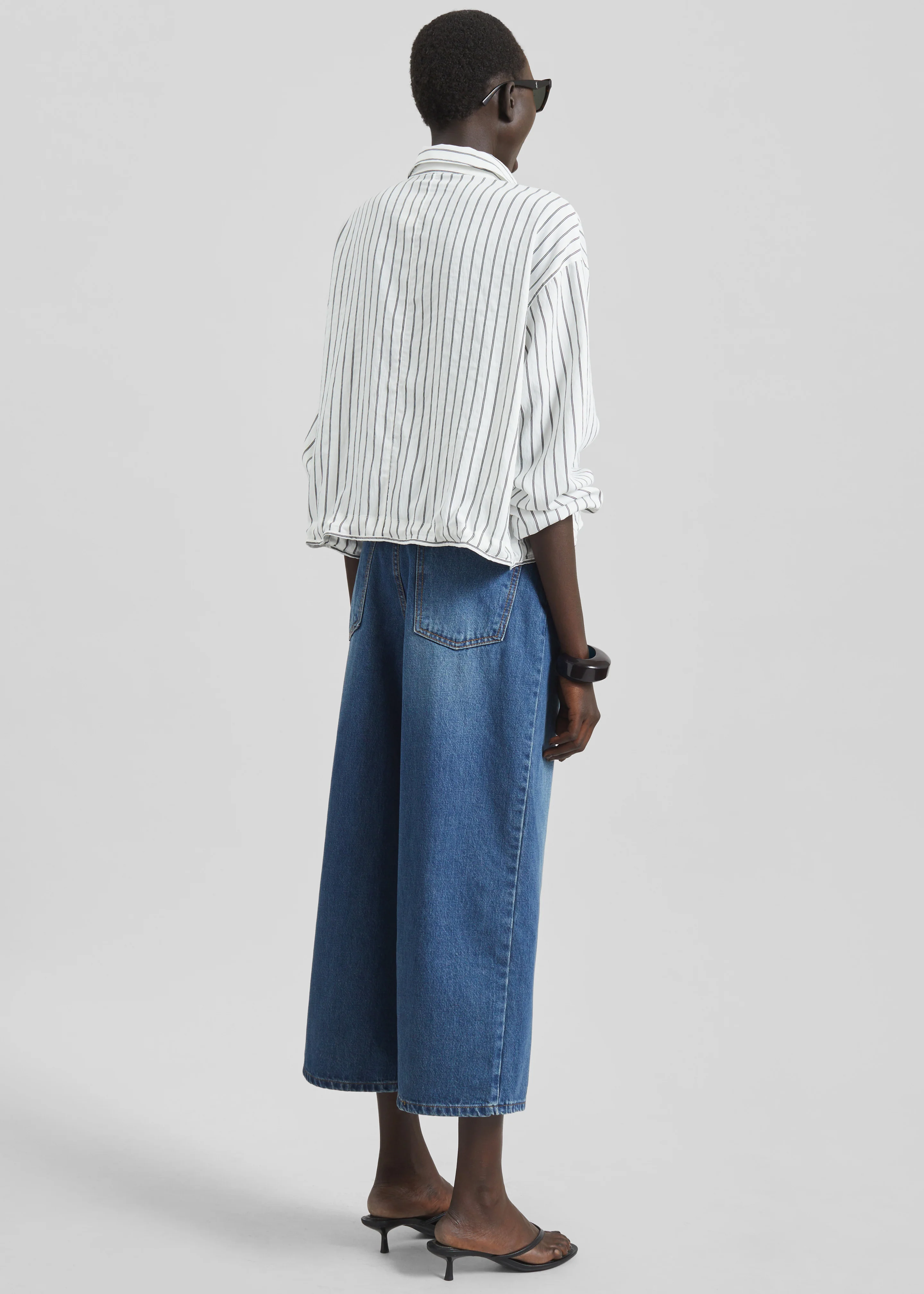 Besdon Denim Culottes - Medium Wash - Image 8