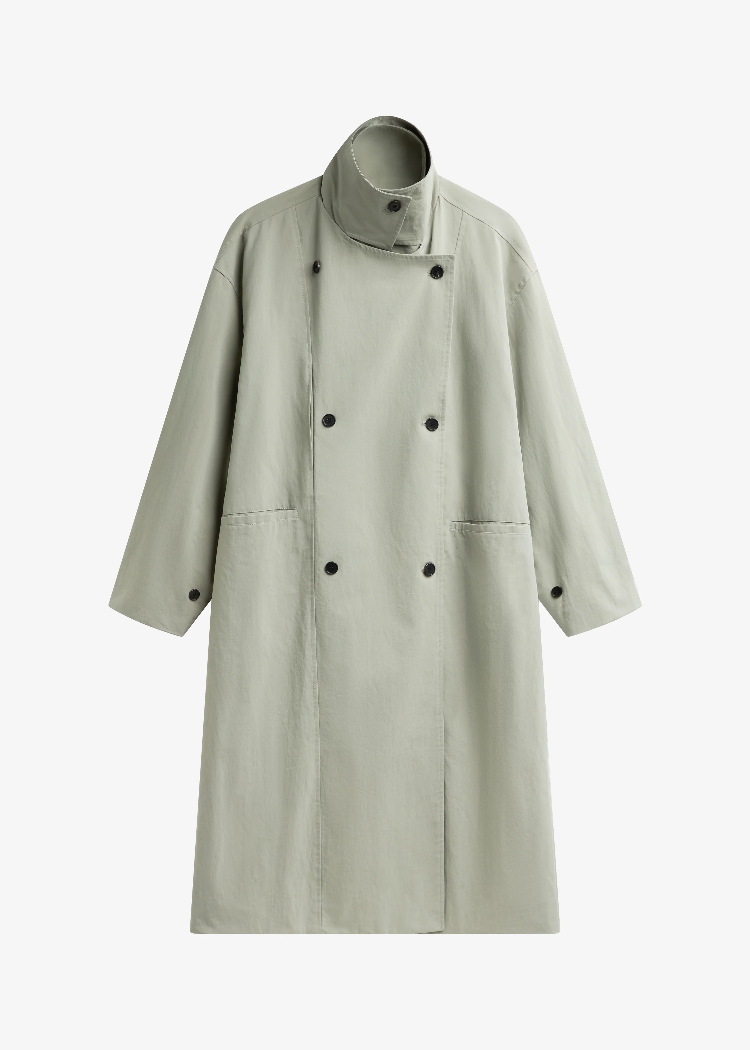 Besme Layered Trench Coat - Sage - Image 9