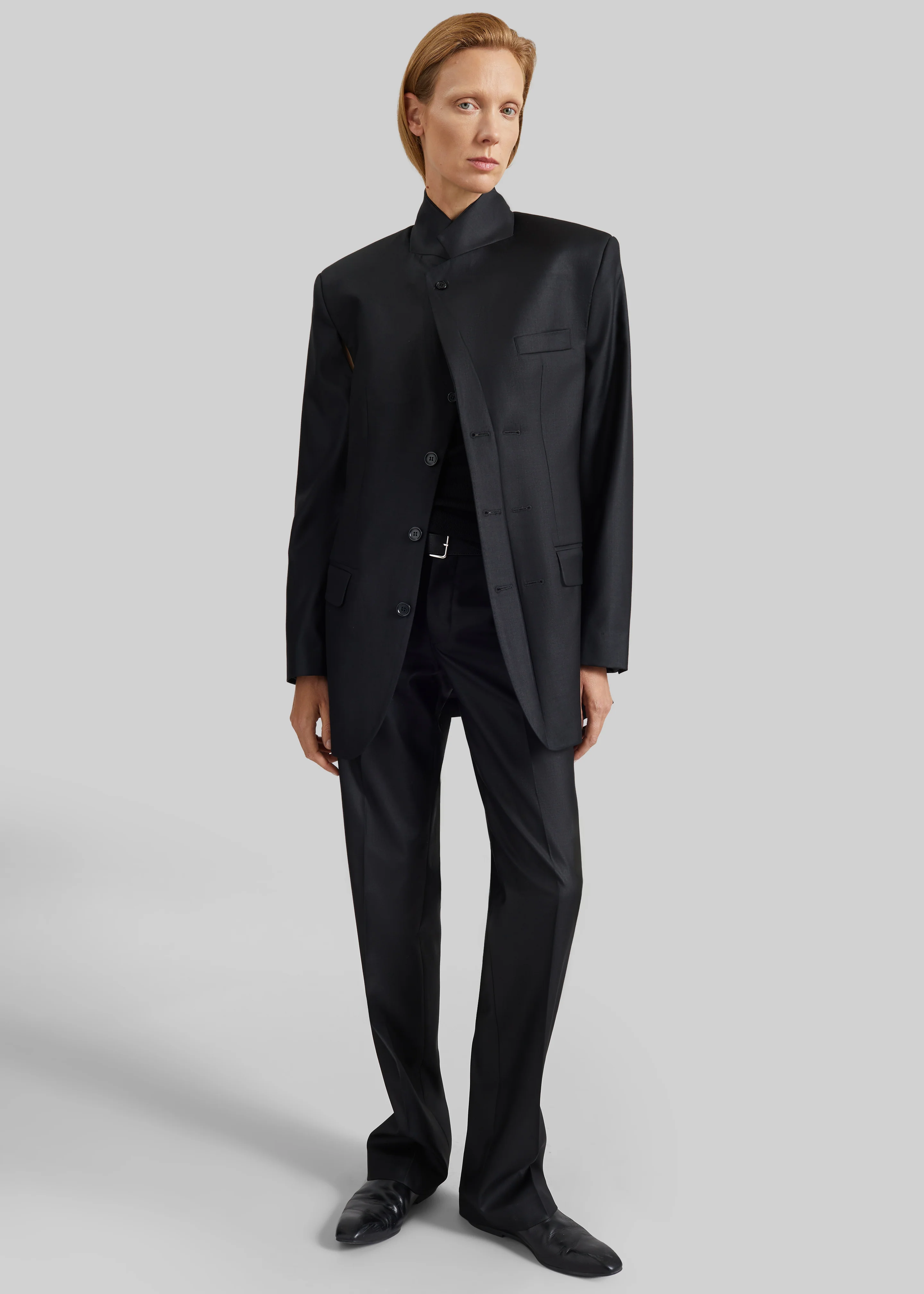Bettter Folded Blazer With Slits - Black - Image 3