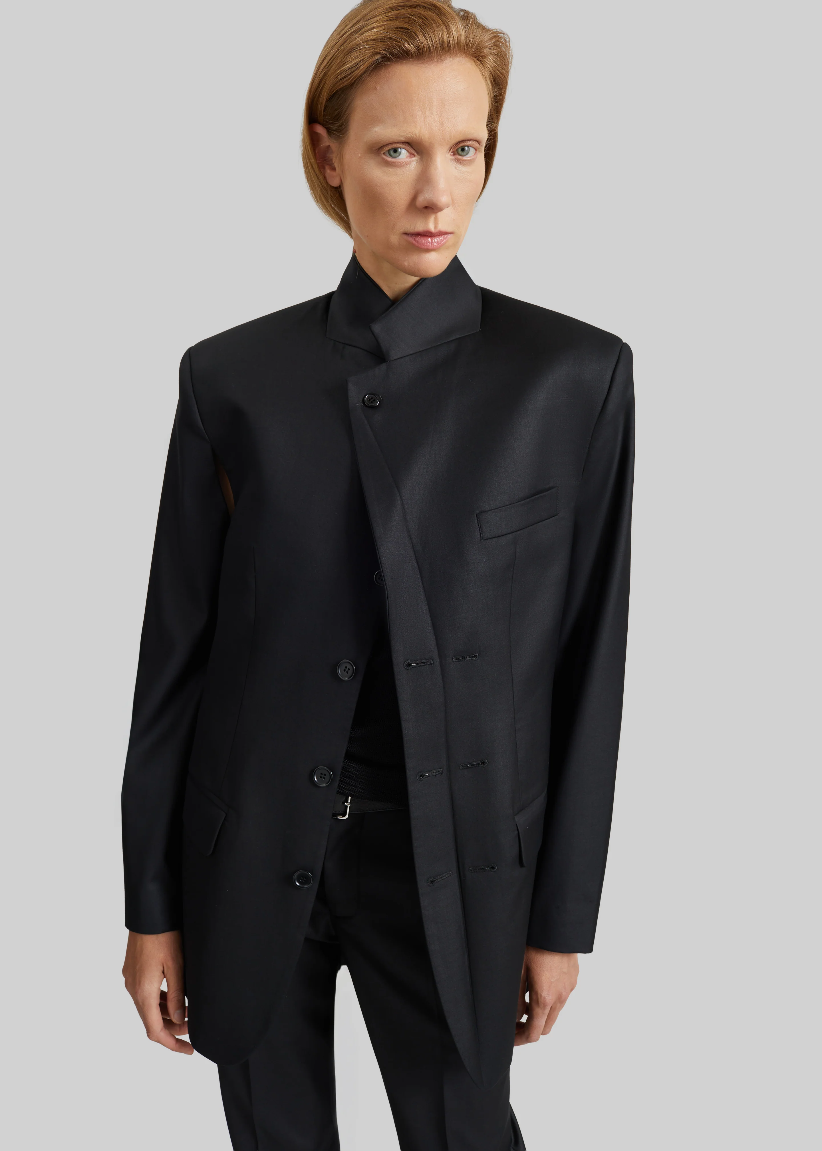 Bettter Folded Blazer With Slits - Black - Image 4