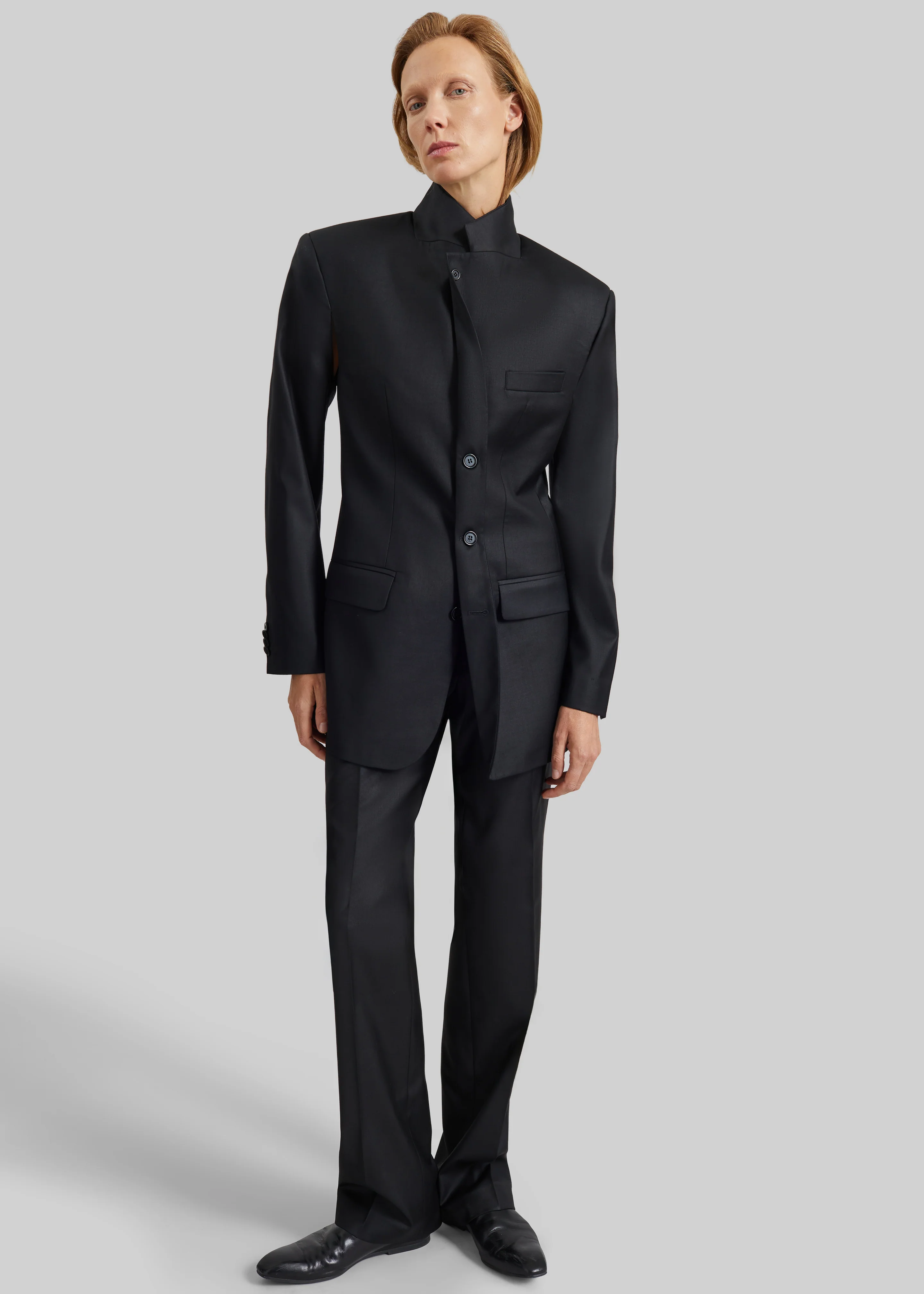 Bettter Folded Blazer With Slits - Black - Image 7