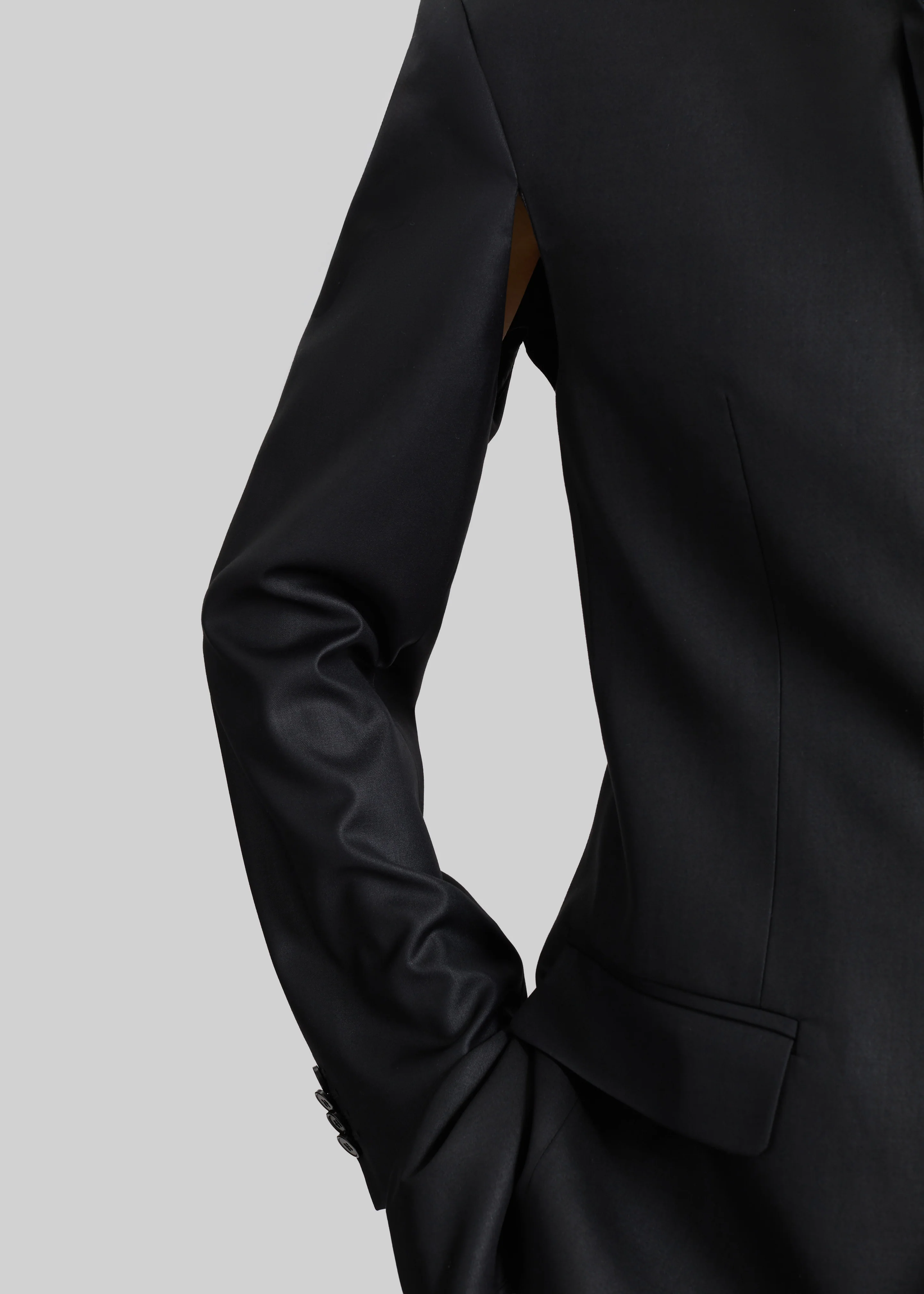Bettter Folded Blazer With Slits - Black - Image 8
