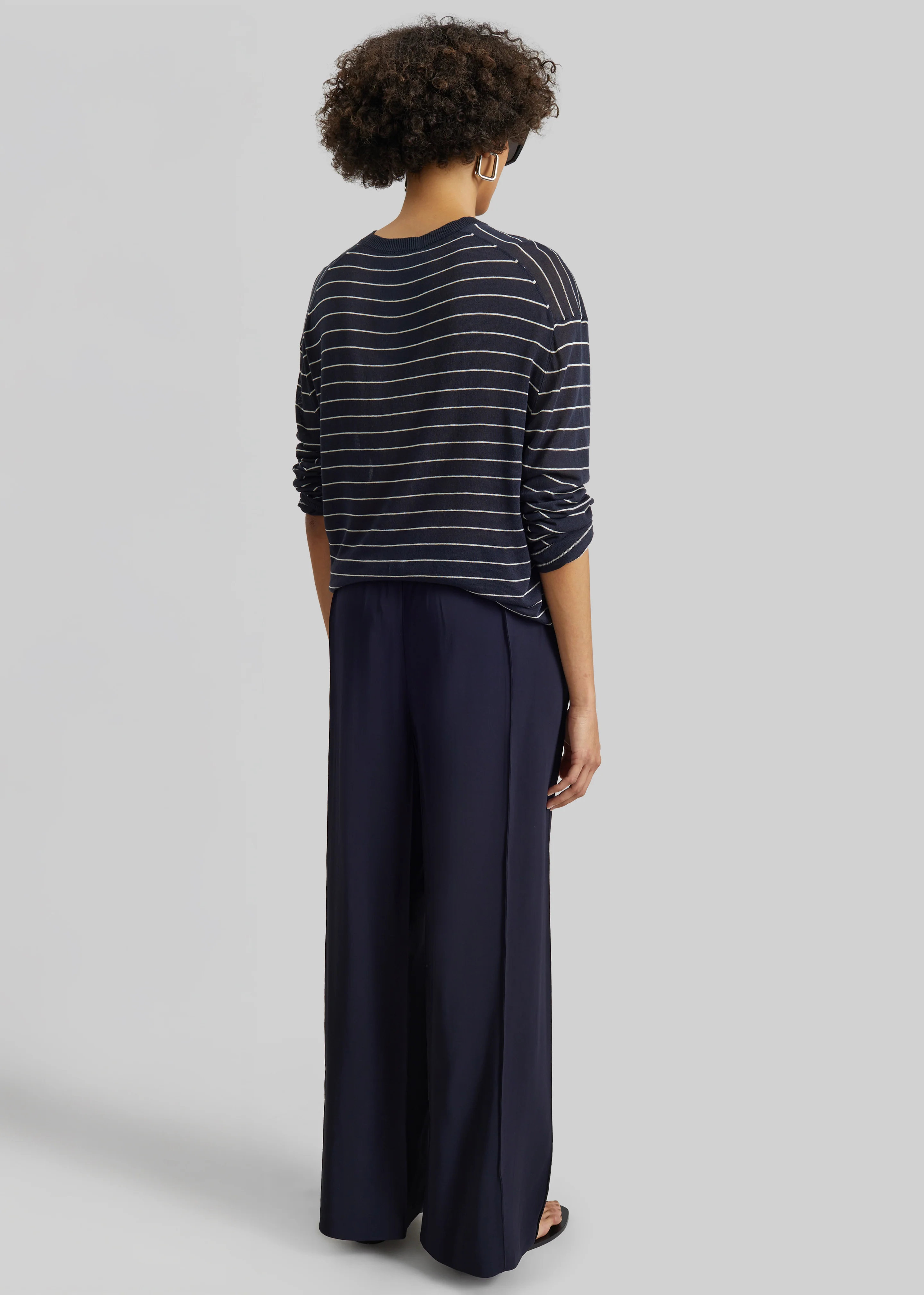 Bevza Wide Leg Culottes - Dark Ink Navy - Image 8