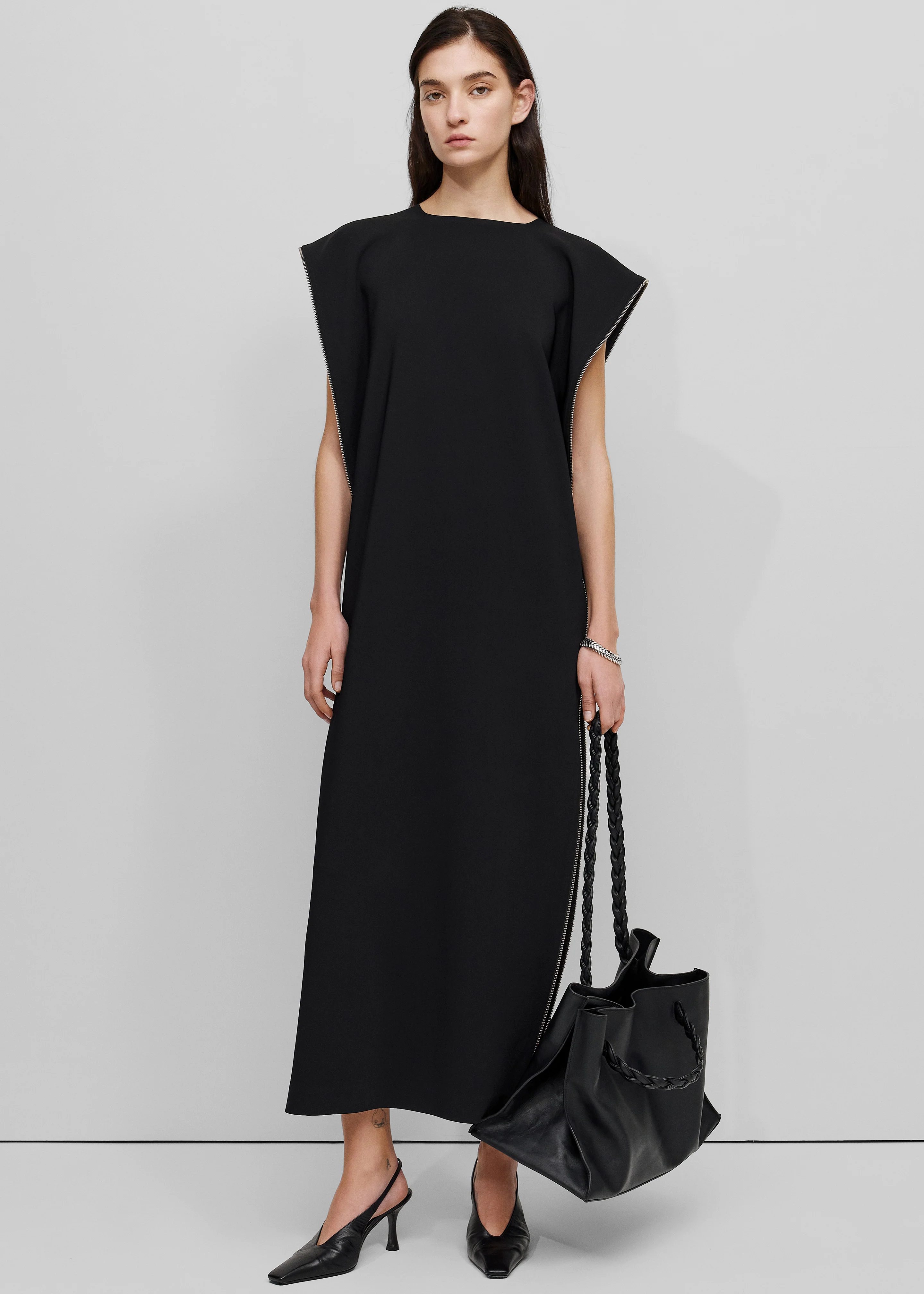 Bevza Zipper Dress - Black - Image 3