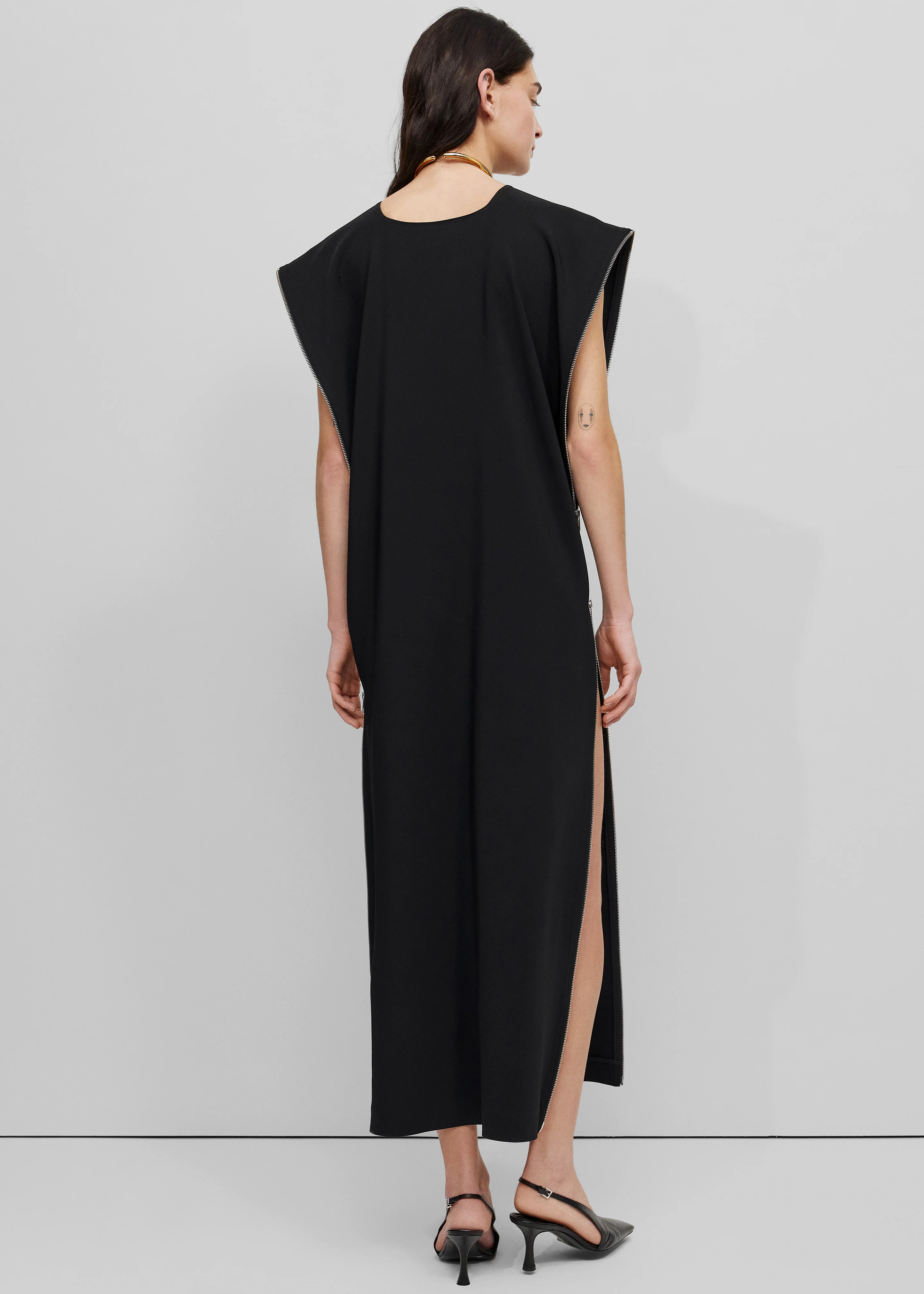 Bevza Zipper Dress - Black - Image 4