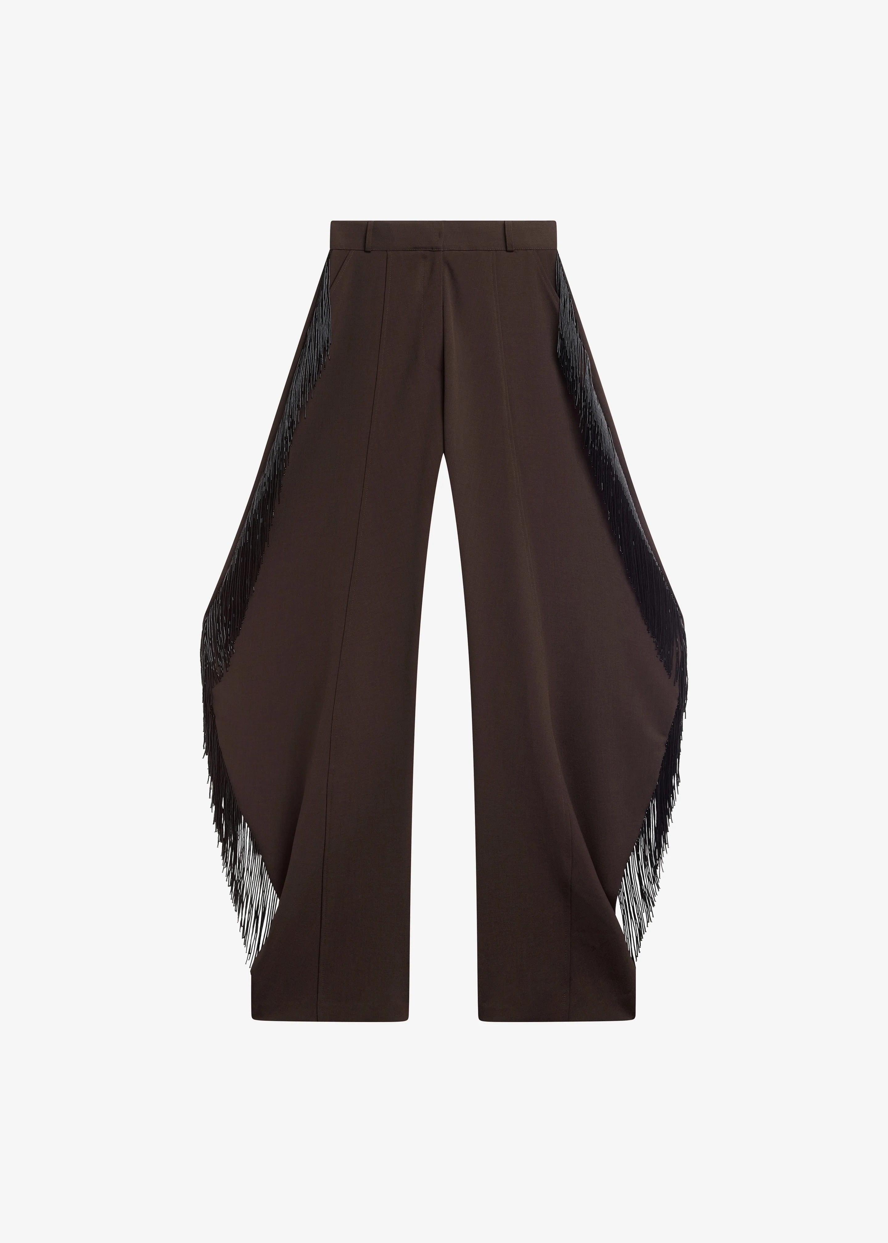 Bianca Fringed Barrel Leg Pants - Brown - Image 7