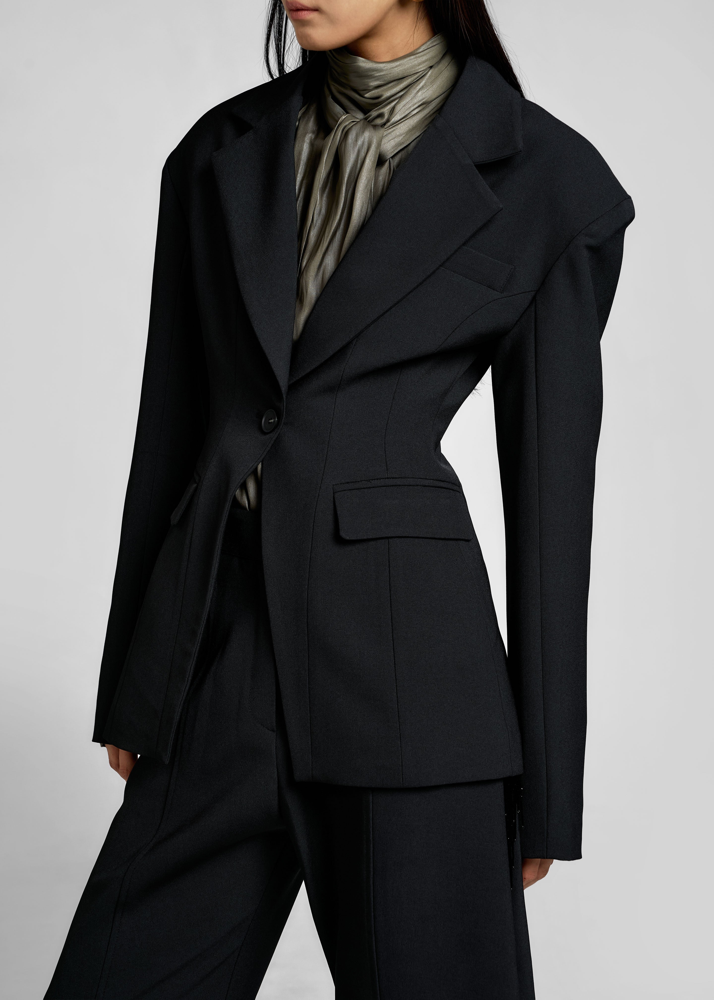 Bianca Hourglass Blazer - Black - Image 2