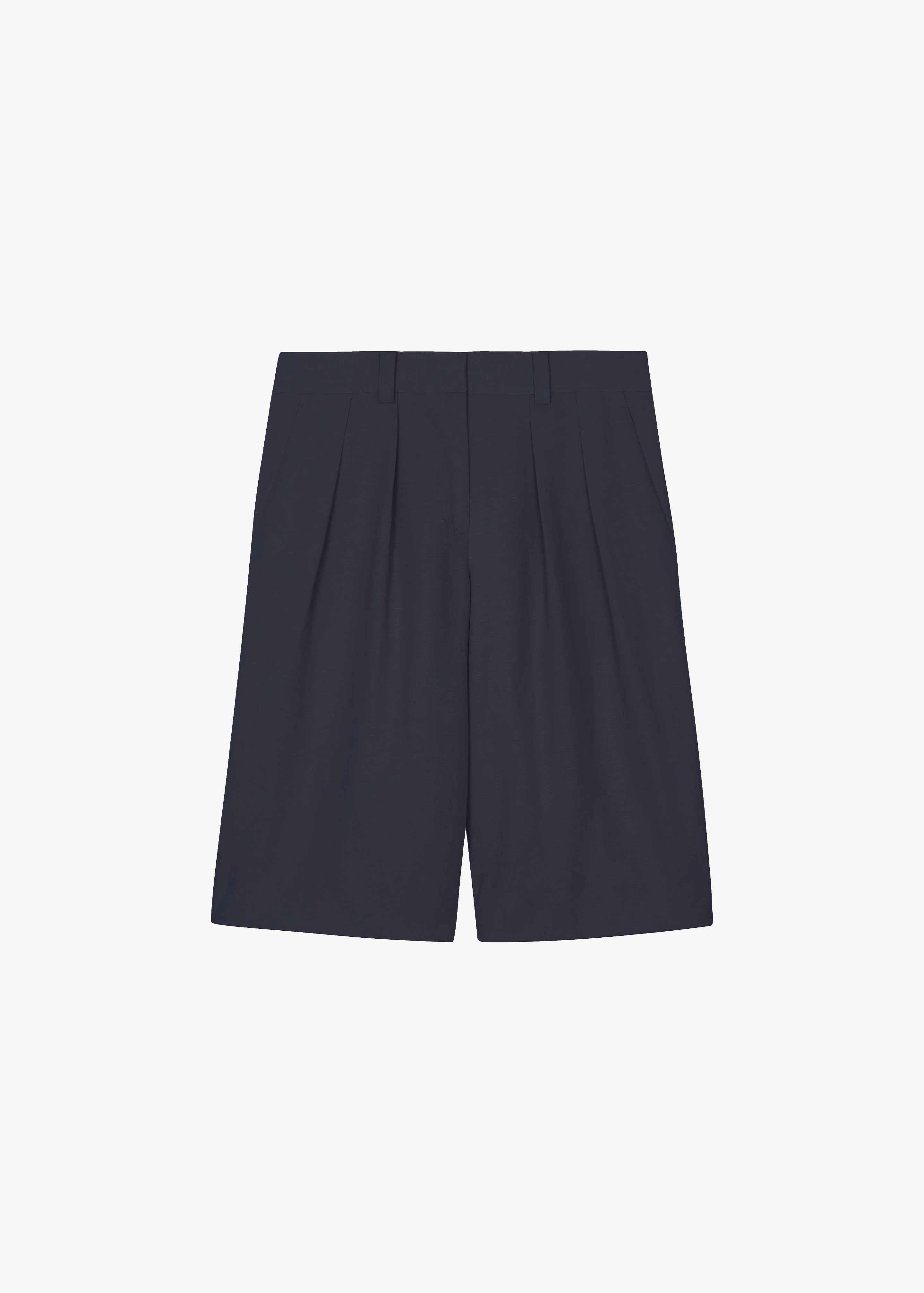 Bilbao Pleated Bermuda Shorts - Navy - Image 6