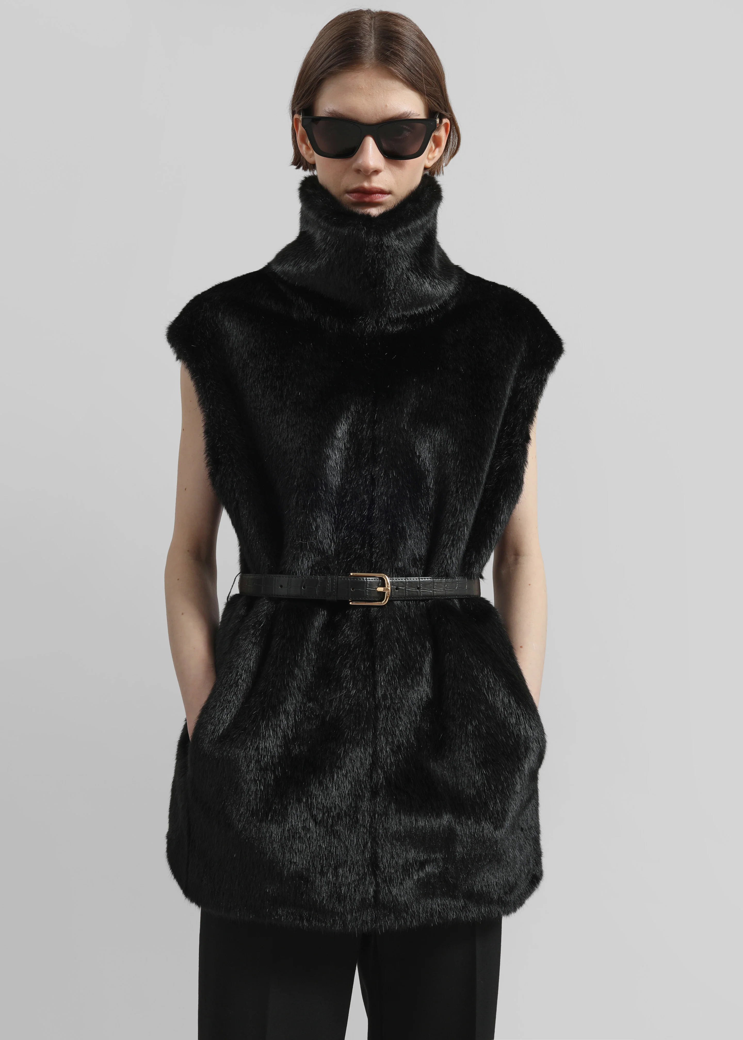 Blaire Funnel Neck Top - Black - Image 3