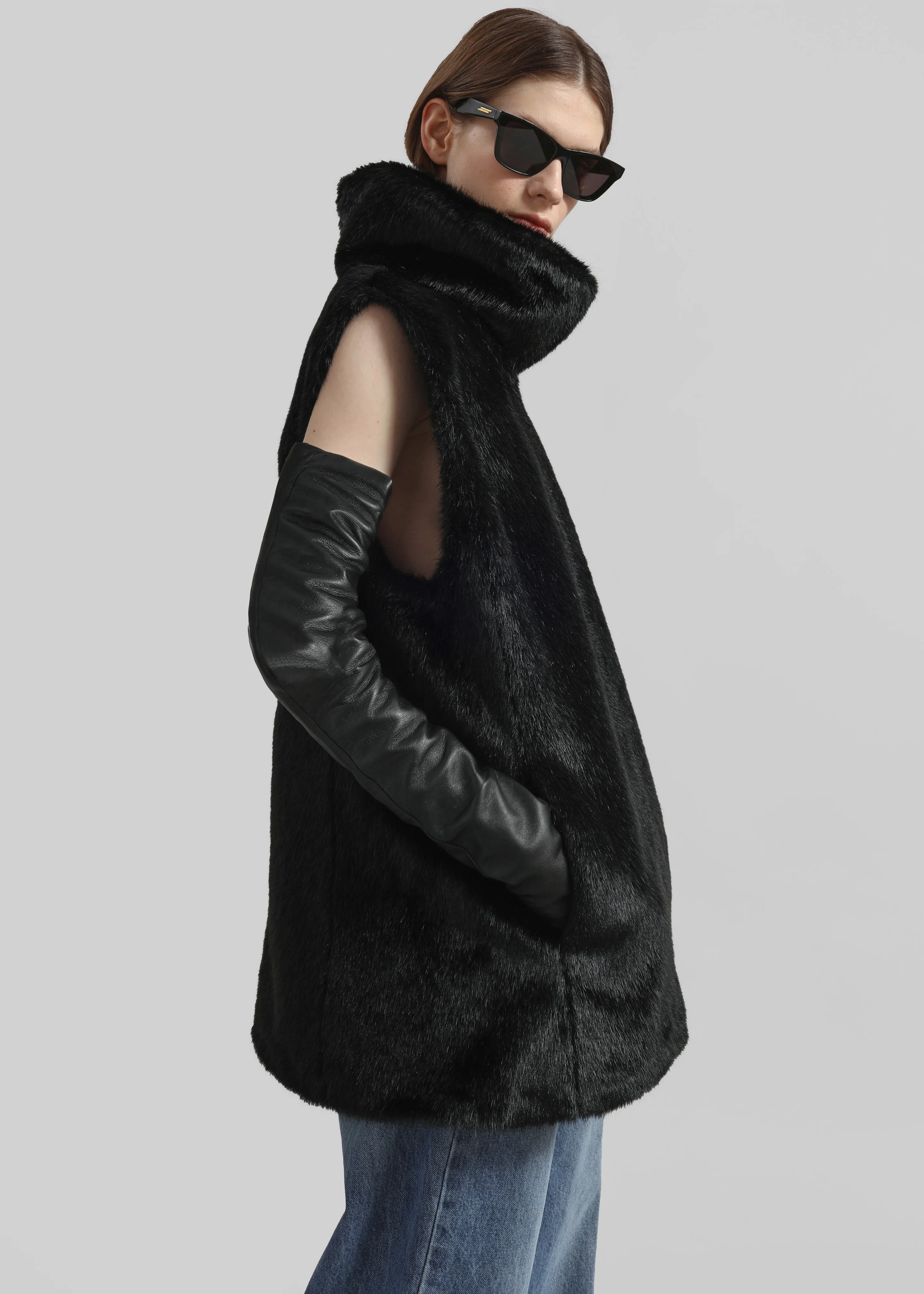 Blaire Funnel Neck Top - Black - Image 5