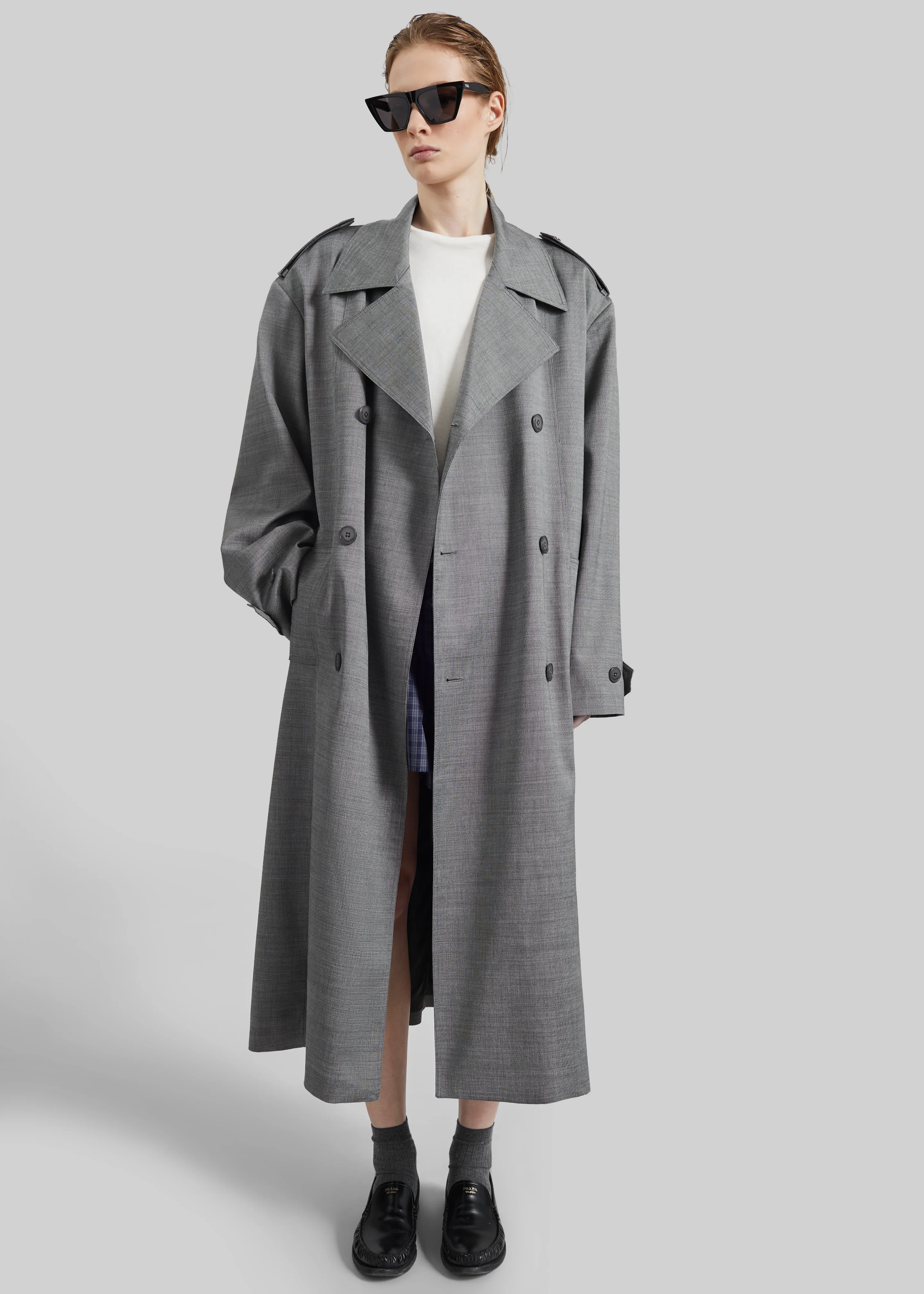 Bleecker Trench Coat - Grey Melange - Image 11