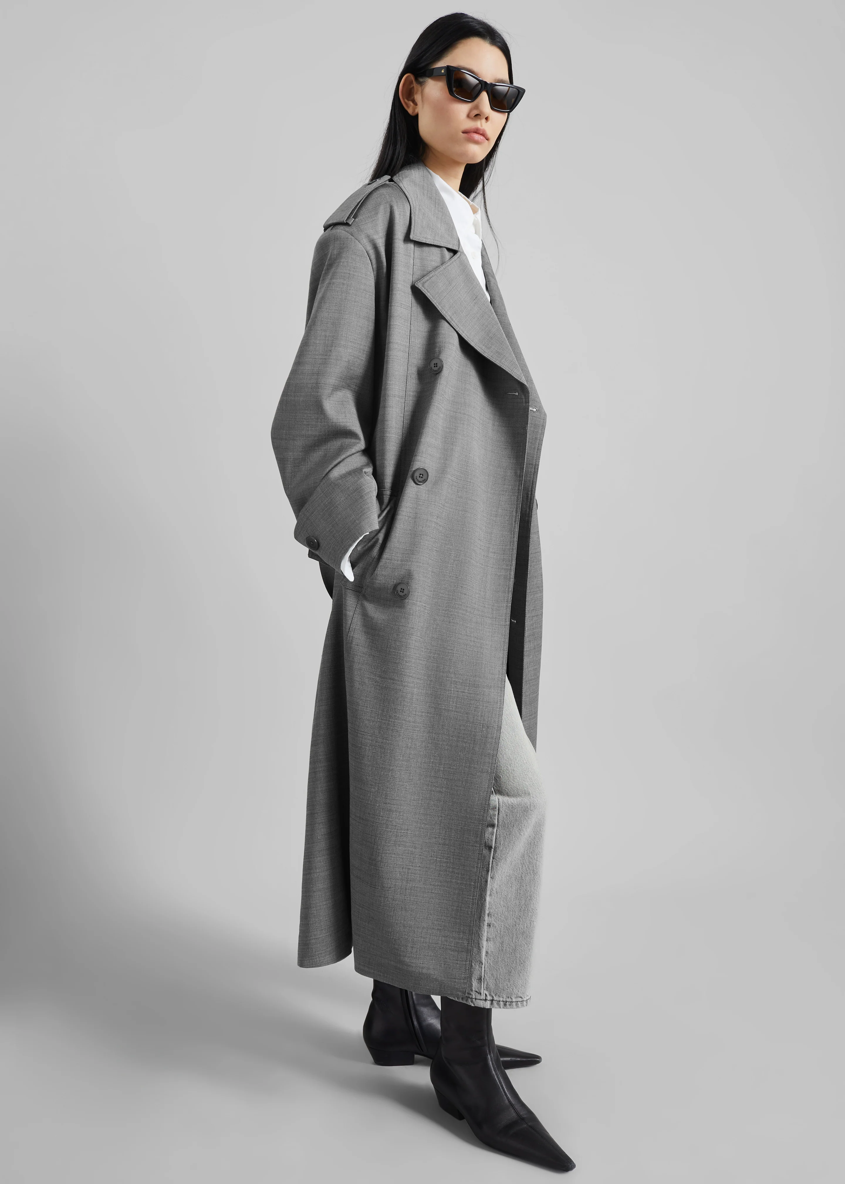 Bleecker Trench Coat - Grey Melange - Image 12