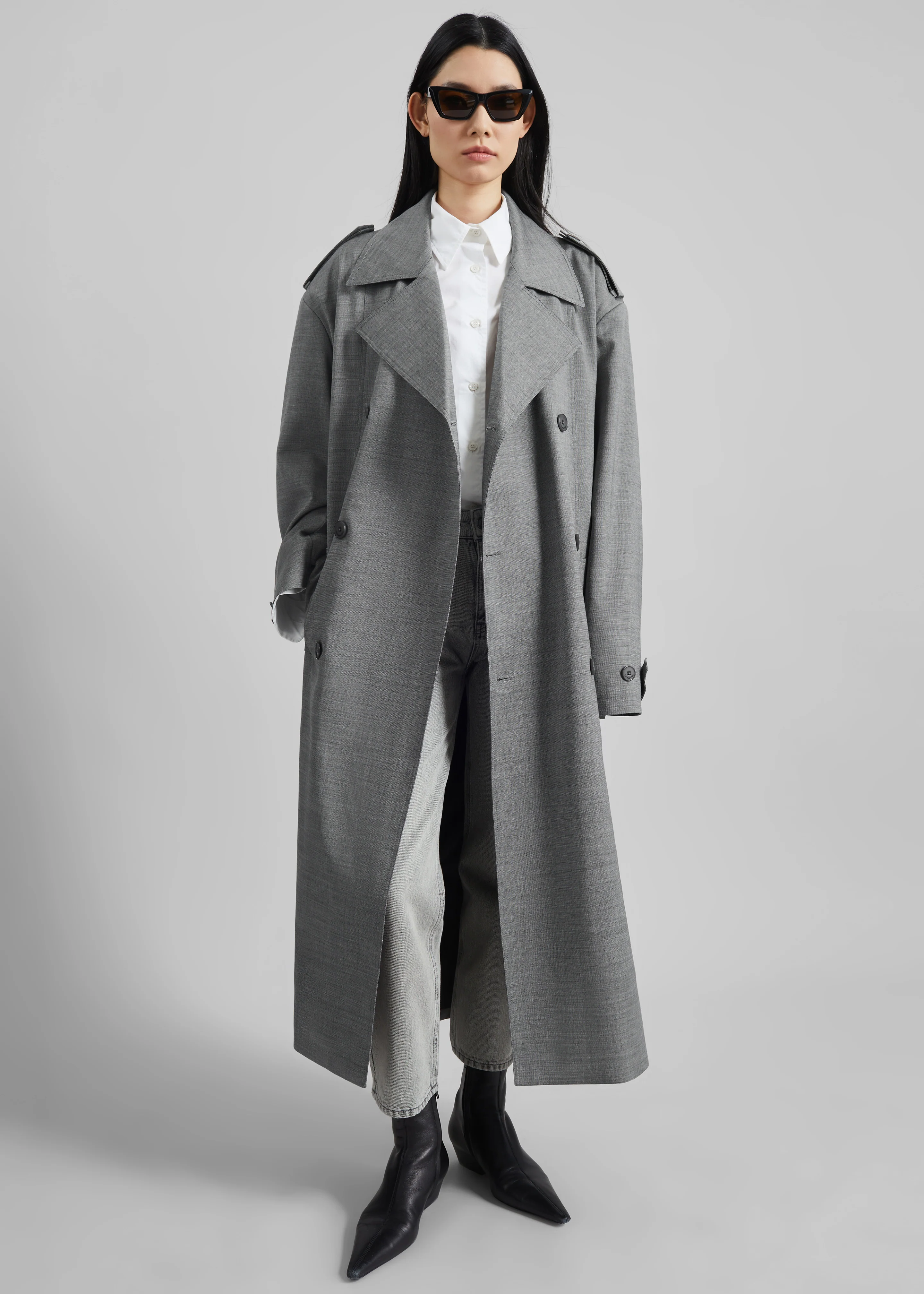 Bleecker Trench Coat - Grey Melange - Image 3