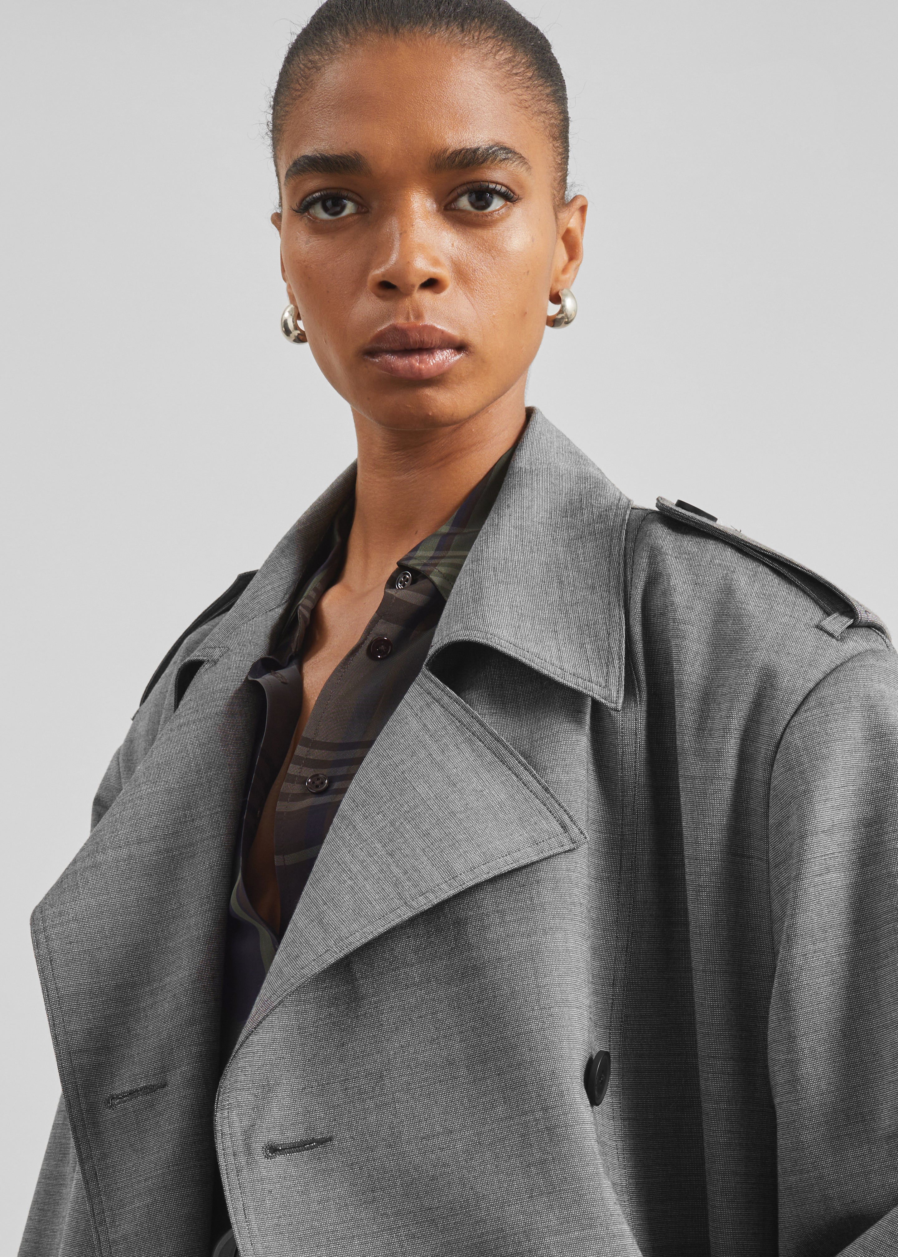 Bleecker Trench Coat - Grey Melange - Image 6