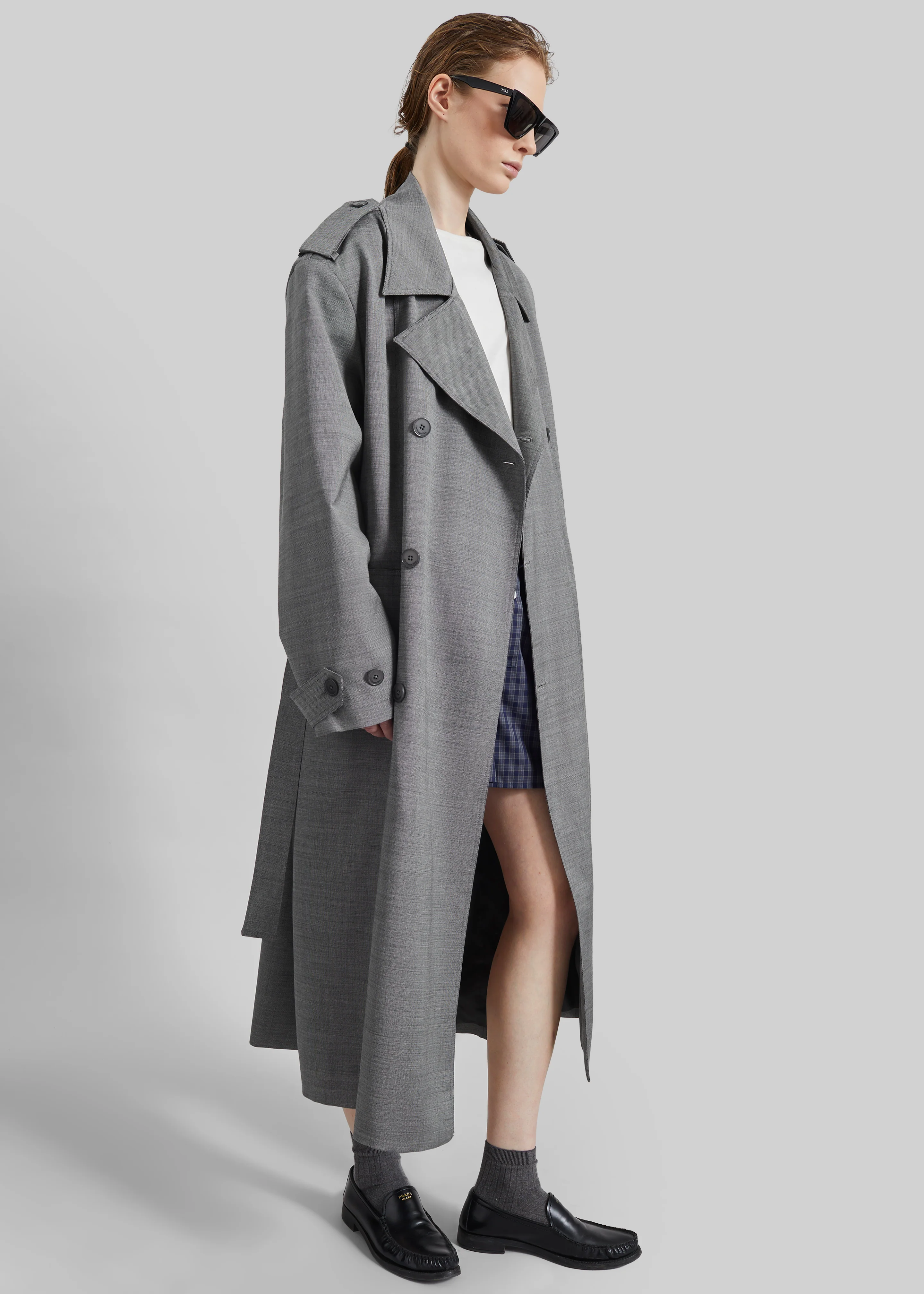 Bleecker Trench Coat - Grey Melange - Image 7