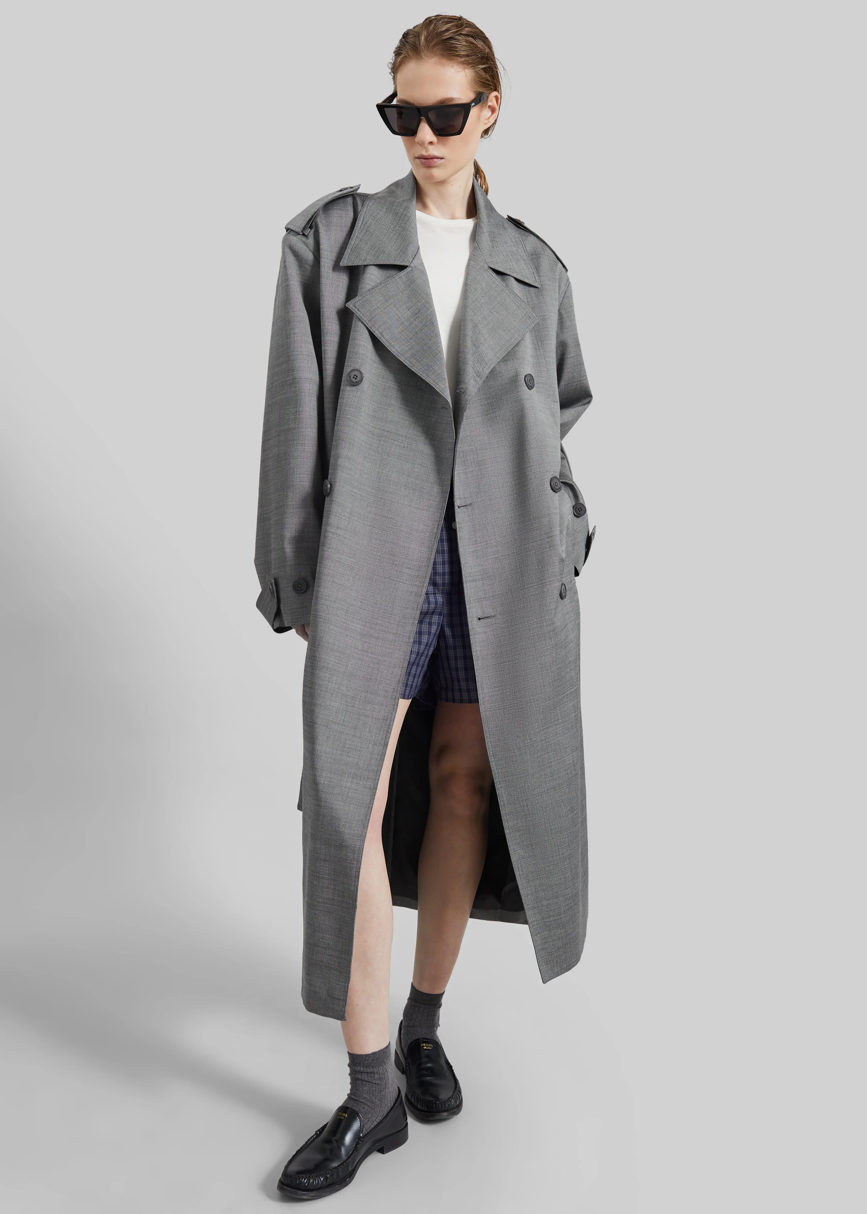 Bleecker Trench Coat - Grey Melange - Image 8