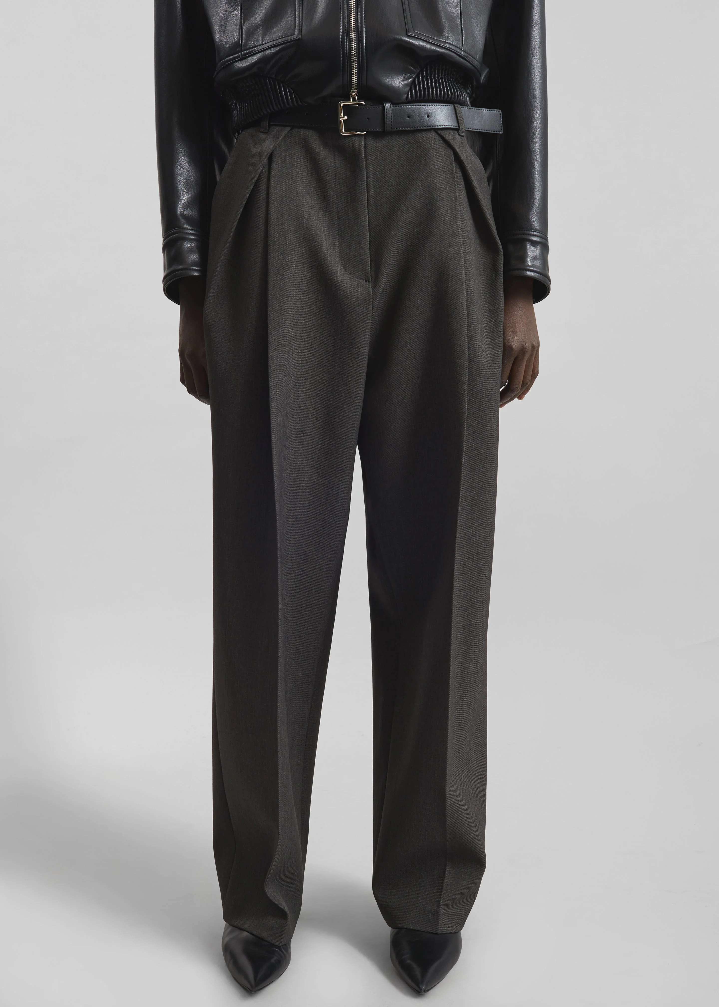 Blerick Belted Trousers - Dark Grey - Image 2