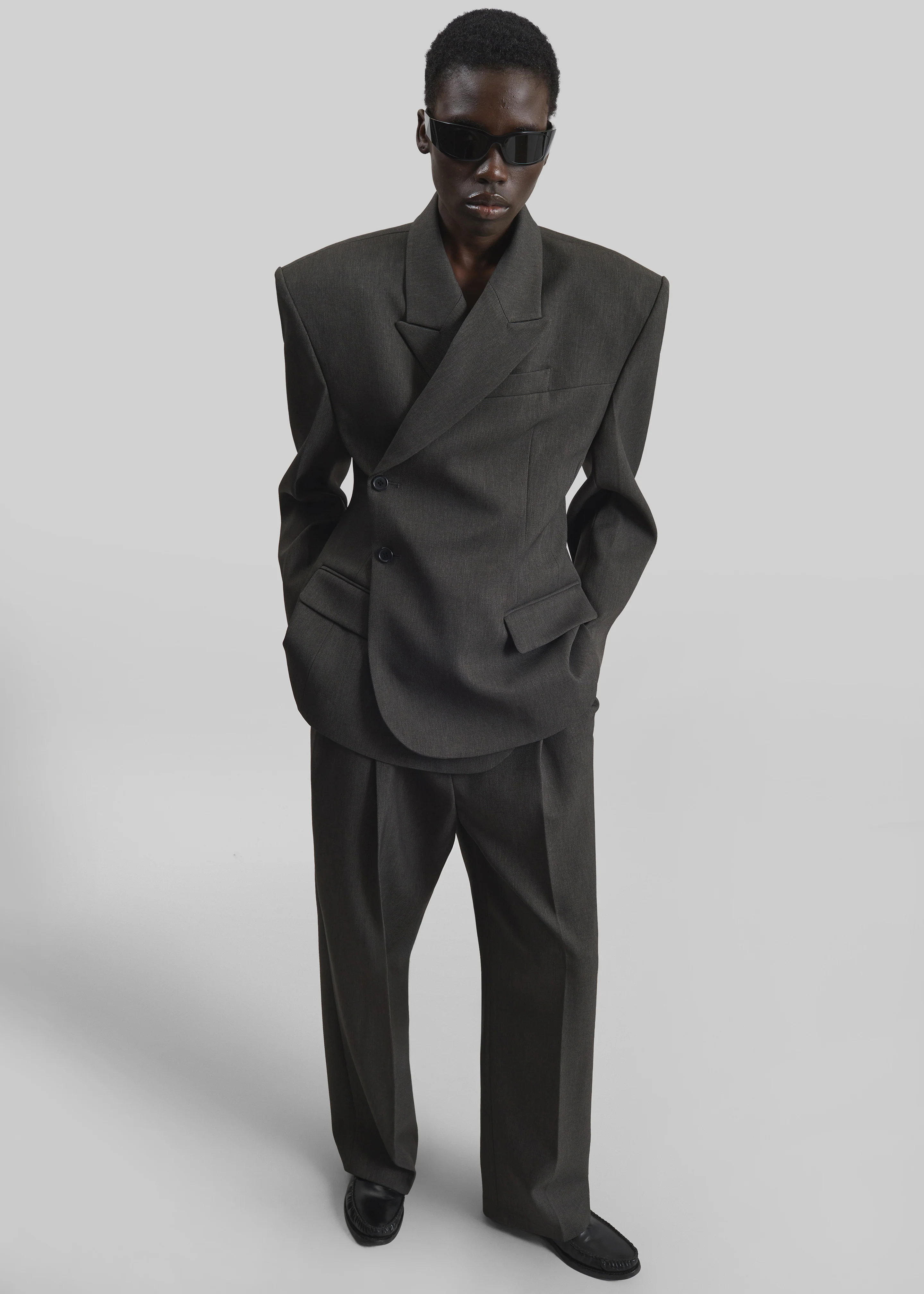 Blerick Belted Trousers - Dark Grey - Image 6