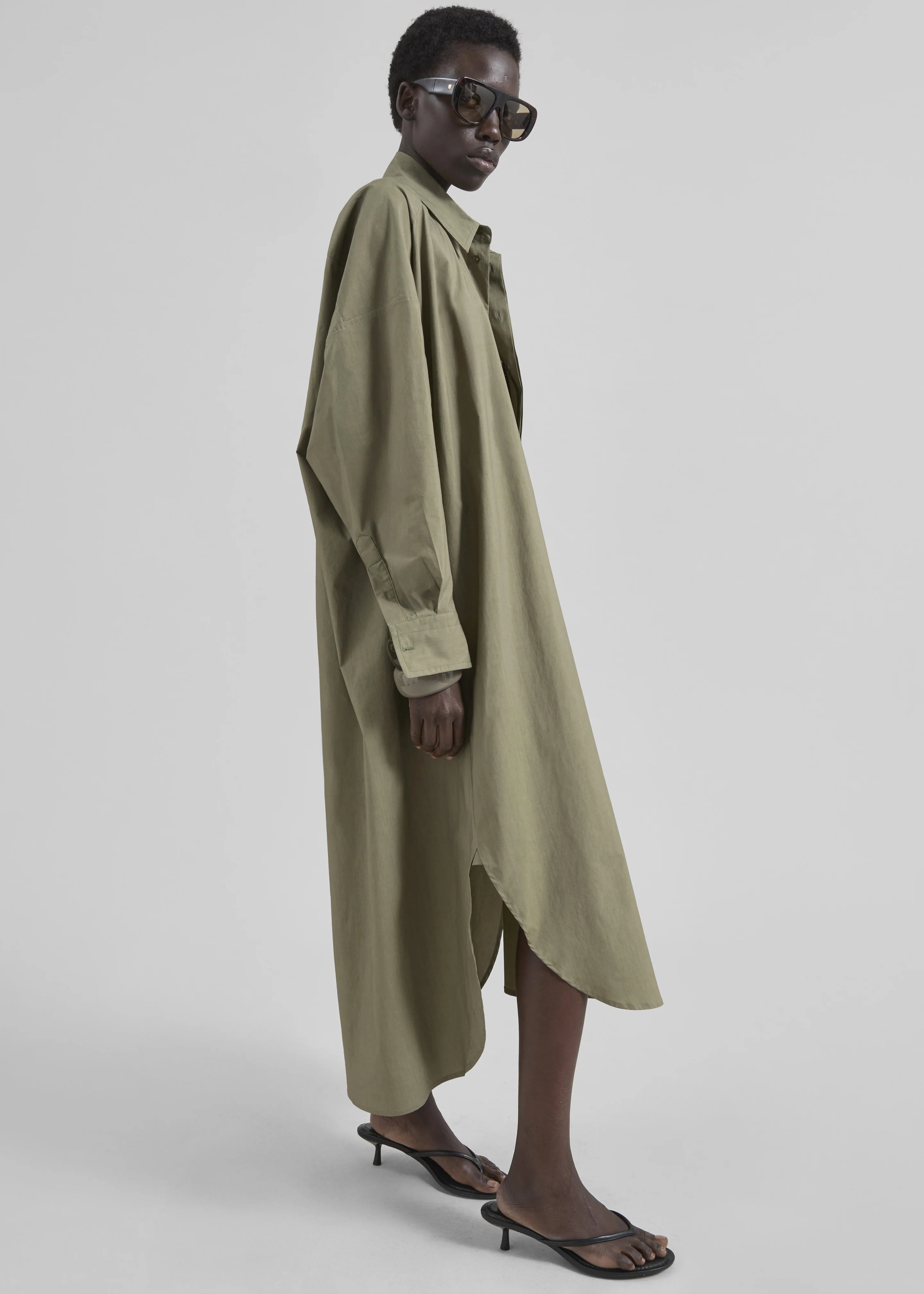 Bloom Organic Cotton Shirt Dress - Olive - Image 5