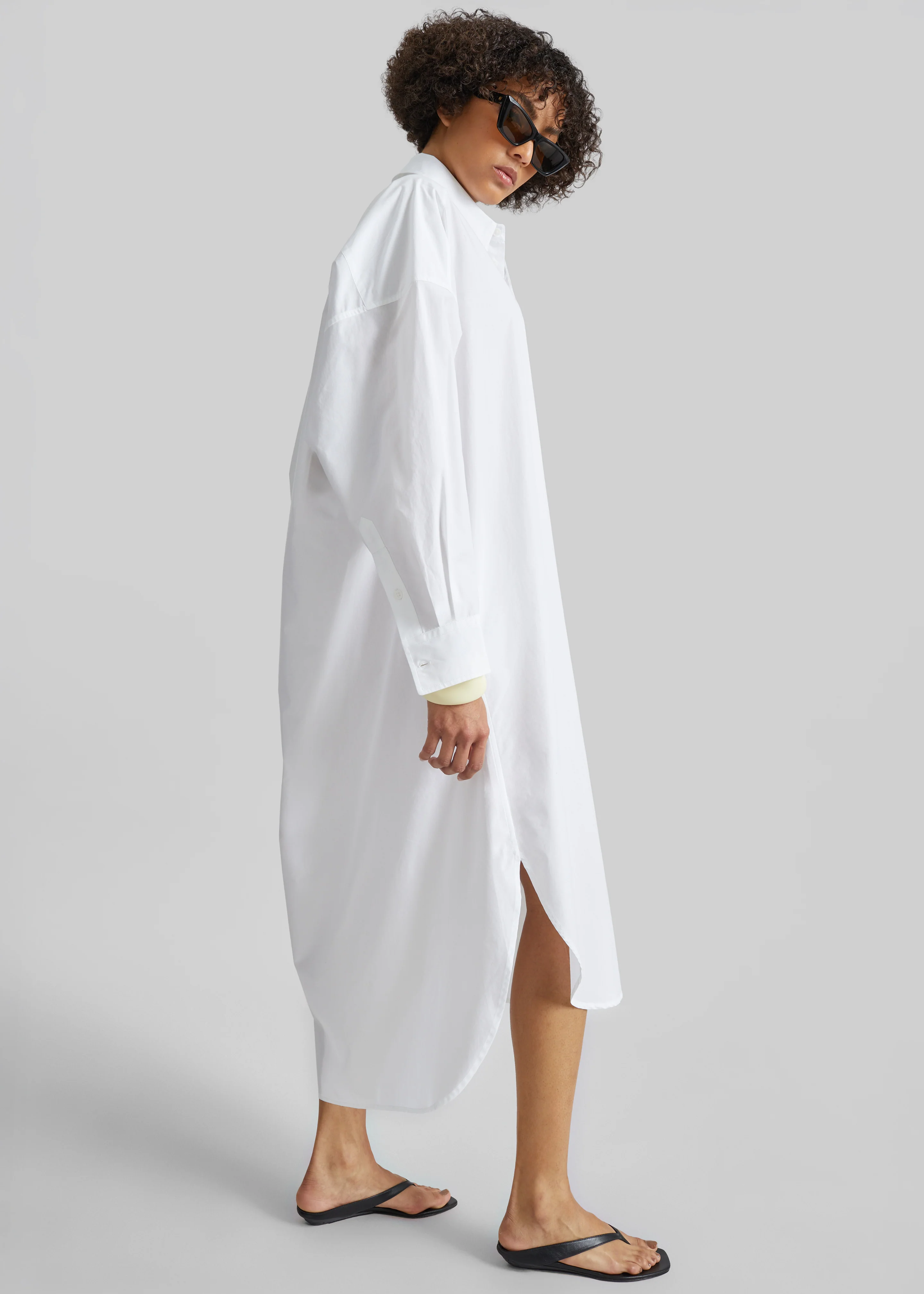 Bloom Organic Cotton Shirt Dress - White - Image 3