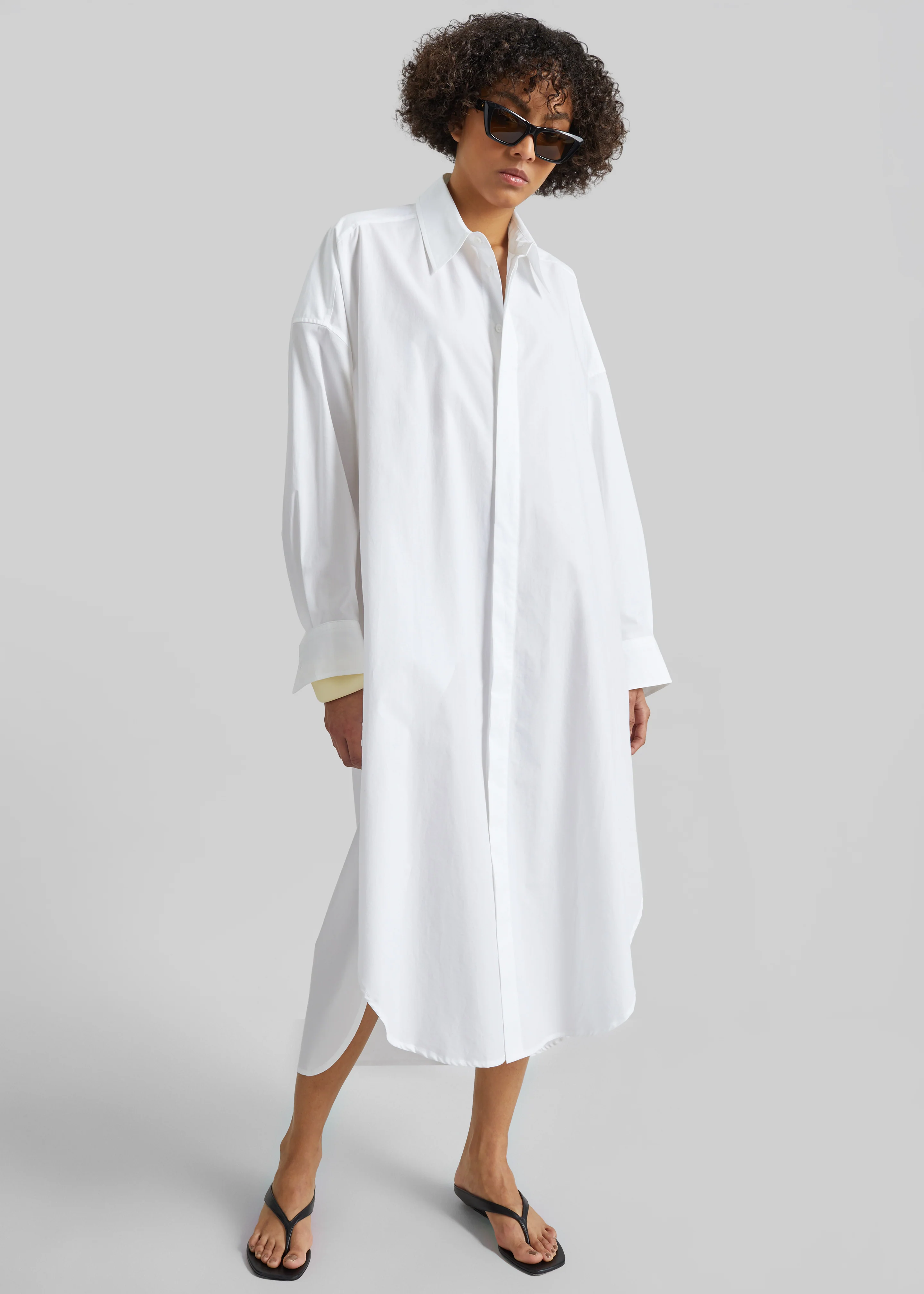 Bloom Organic Cotton Shirt Dress - White - Image 4