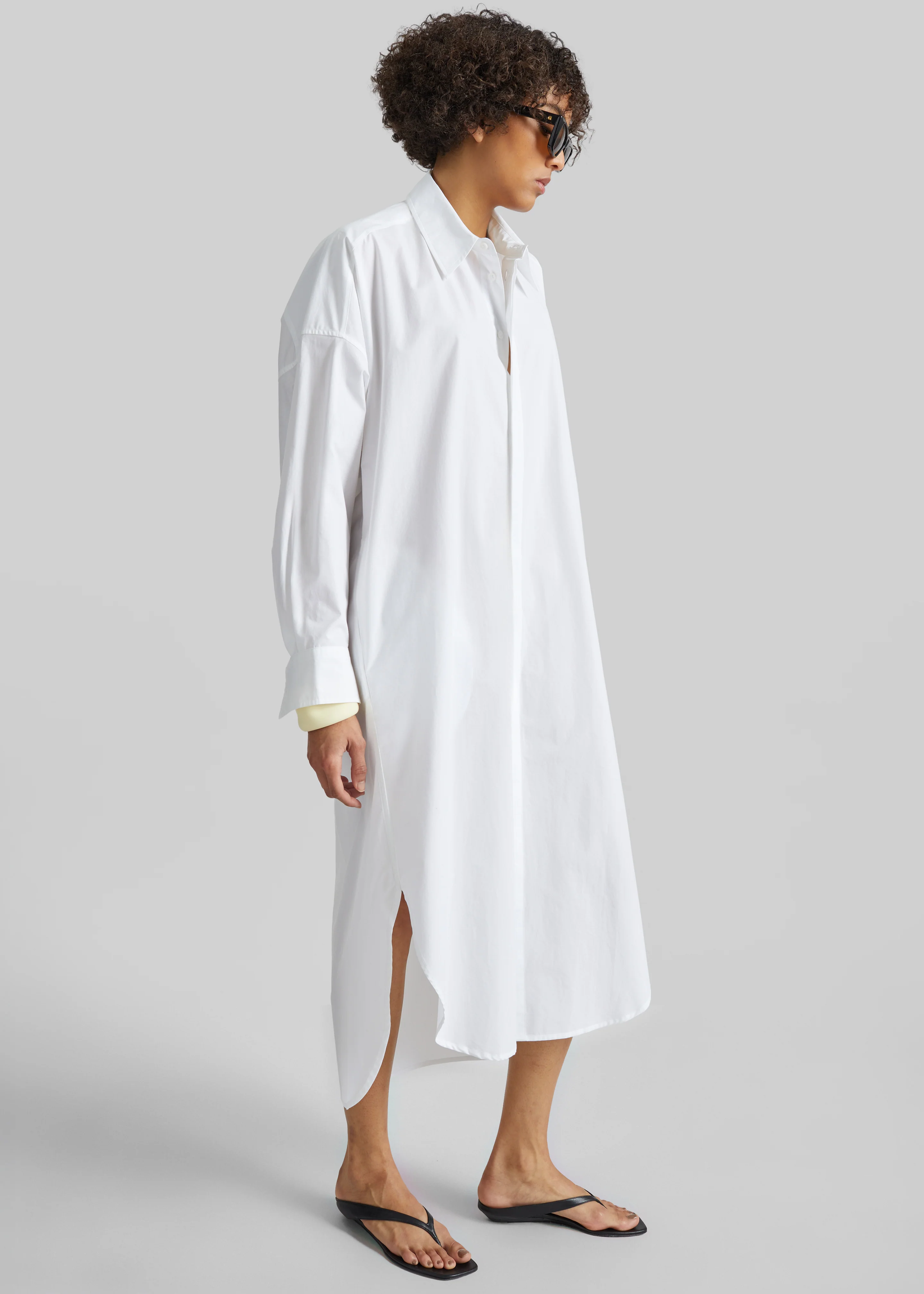 Bloom Organic Cotton Shirt Dress - White - Image 5
