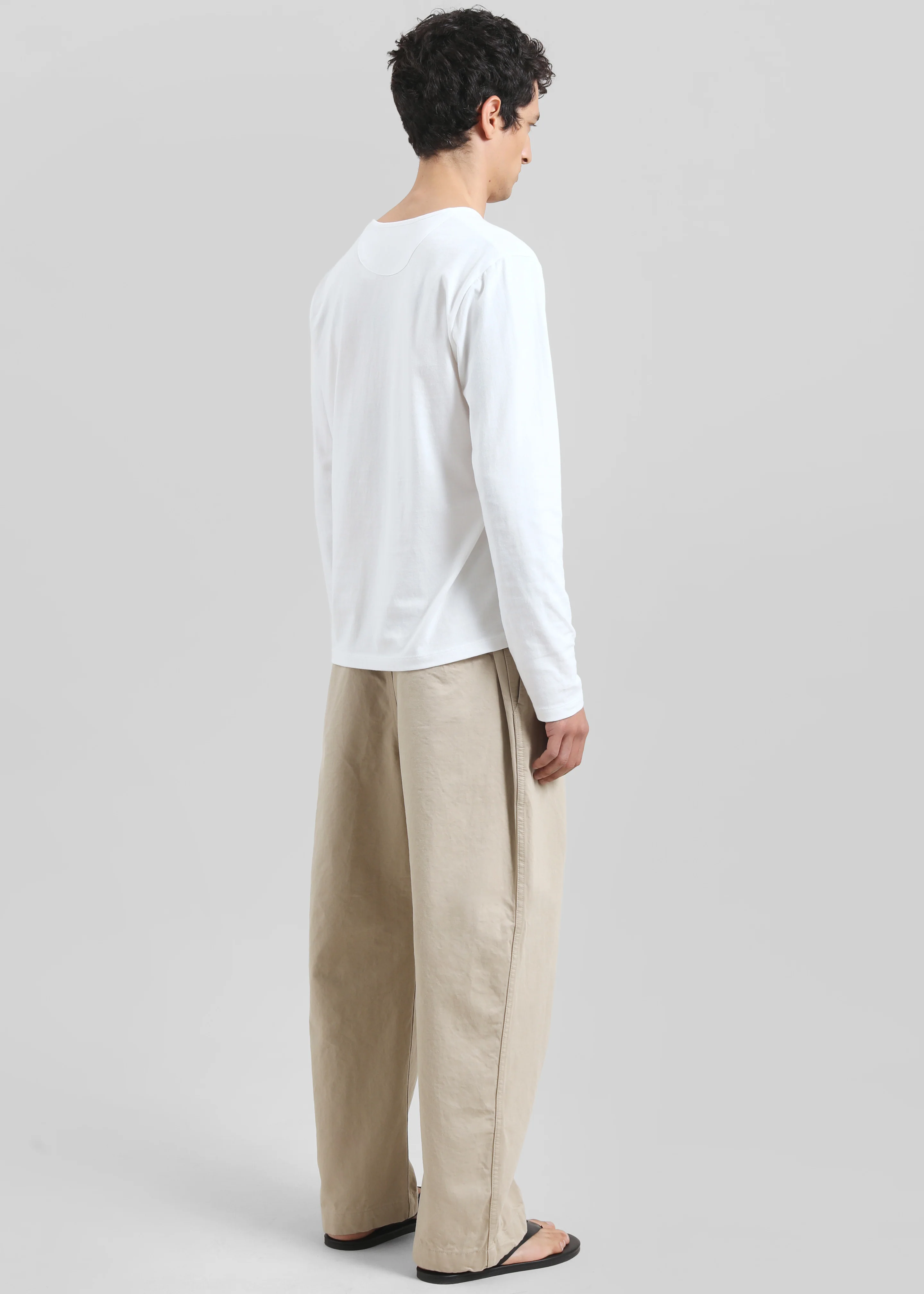 Bourke Soft Cotton Henley T-Shirt - White - Image 5