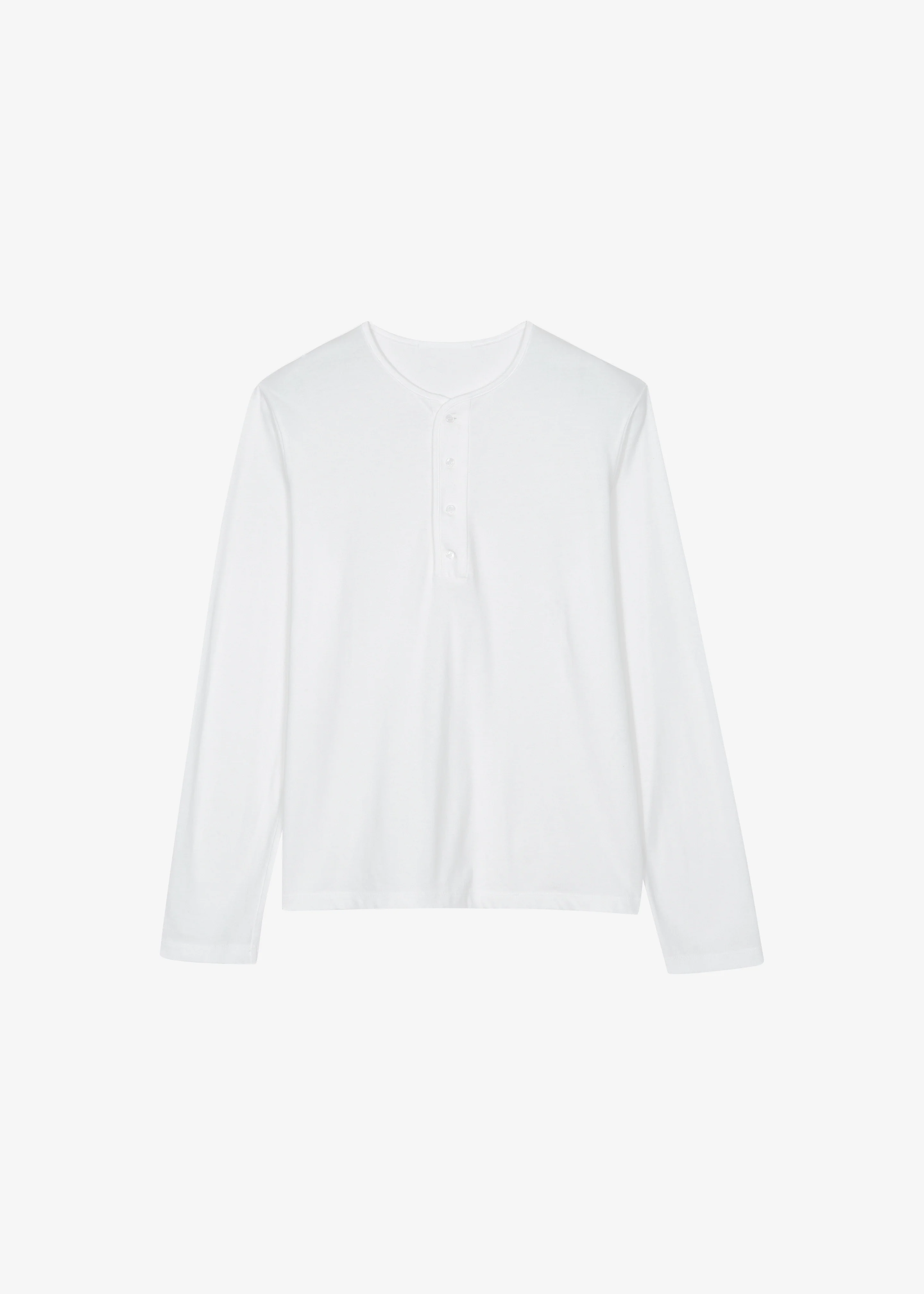 Bourke Soft Cotton Henley T-Shirt - White - Image 6