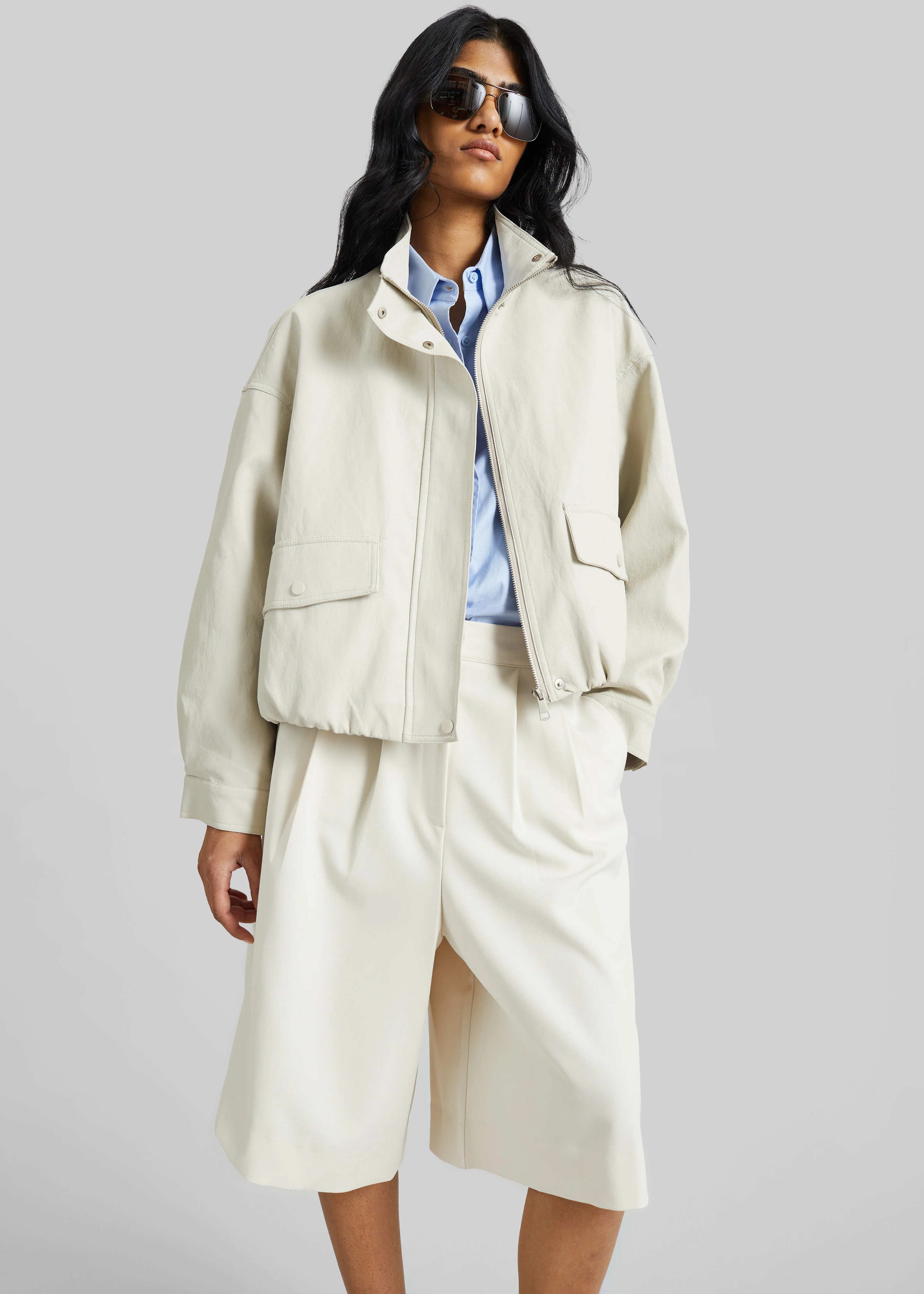 Brasov Bubble-Hem Jacket - Light Beige