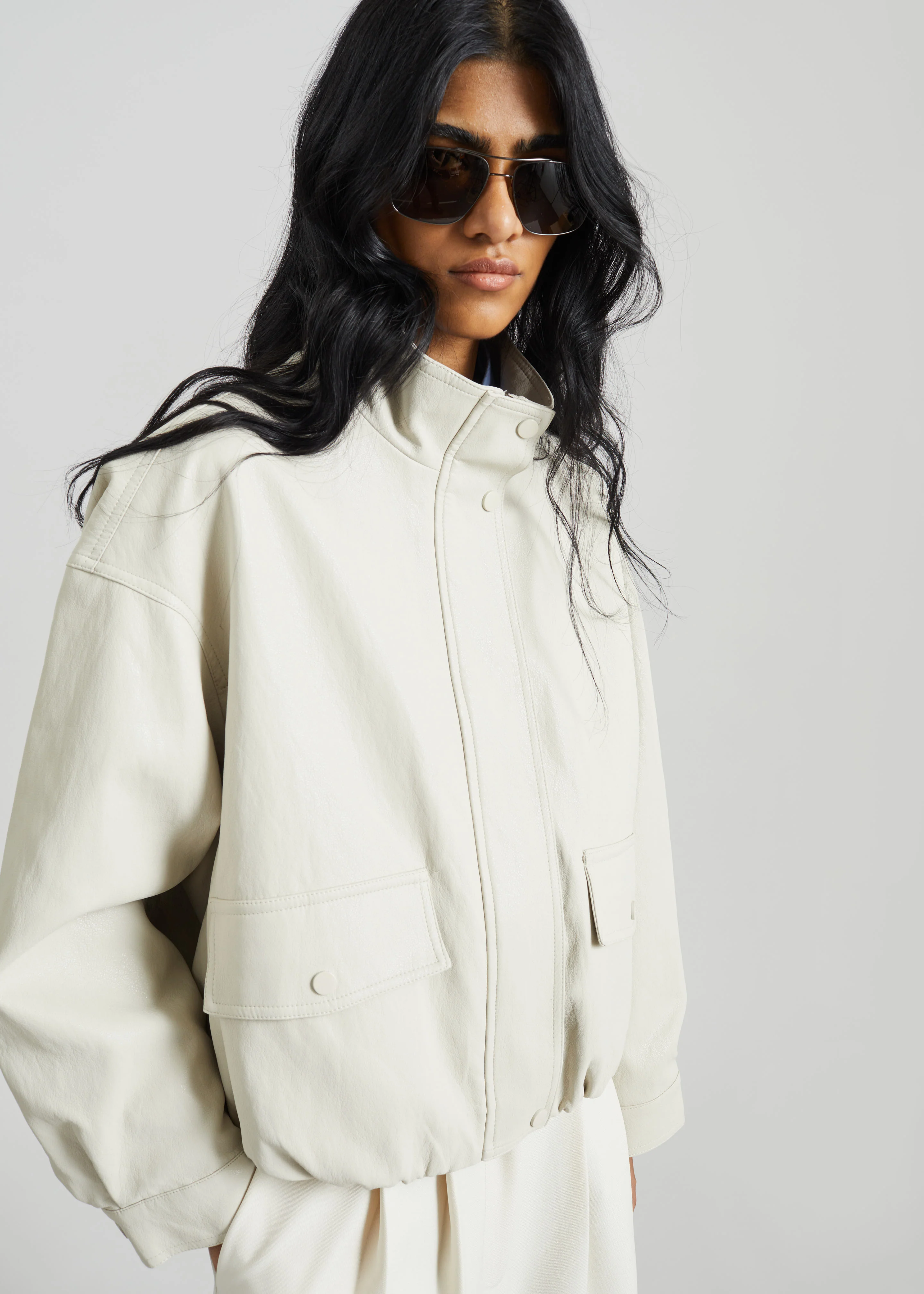 Brasov Bubble-Hem Jacket - Light Beige - Image 3