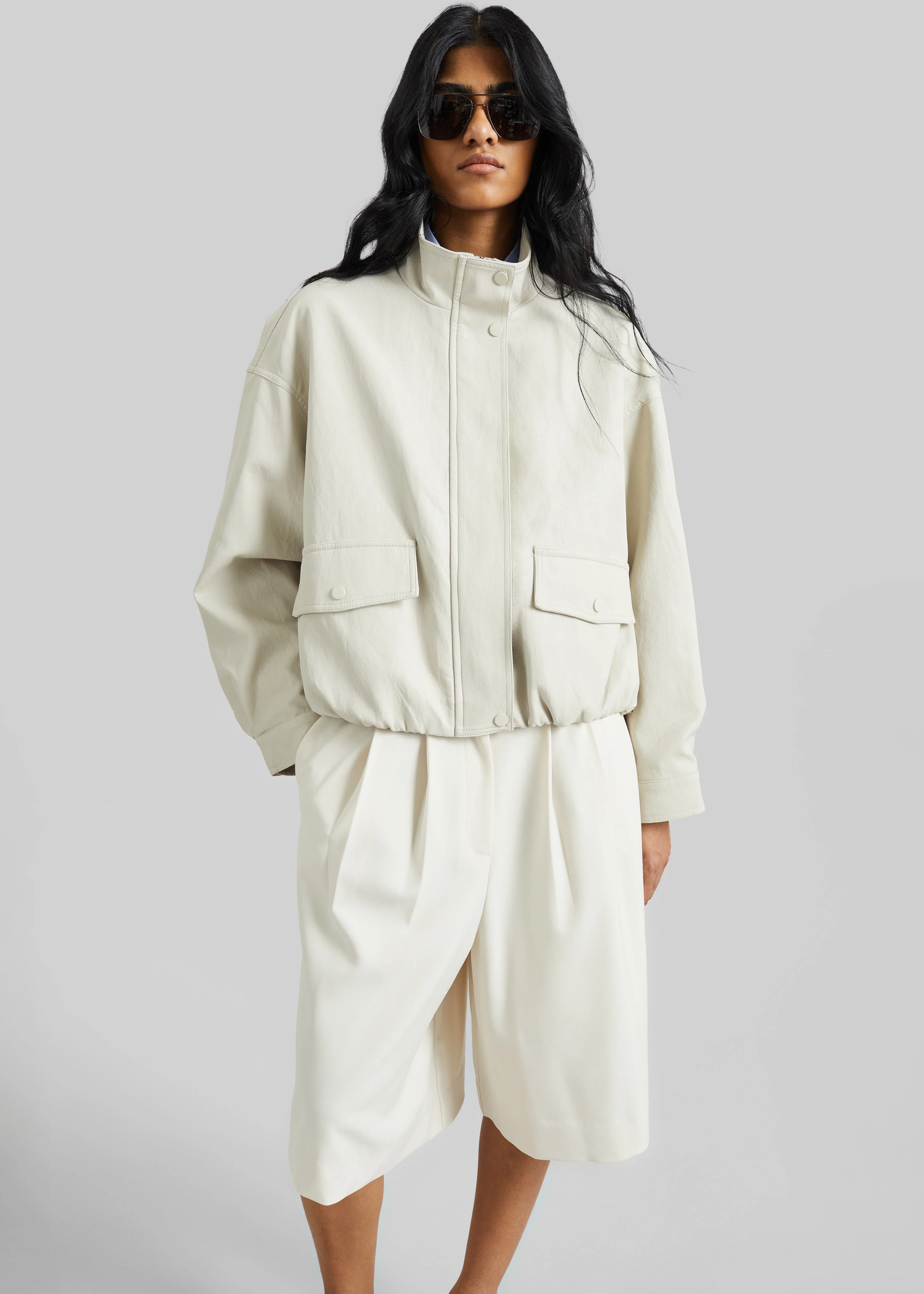 Brasov Bubble-Hem Jacket - Light Beige - Image 4