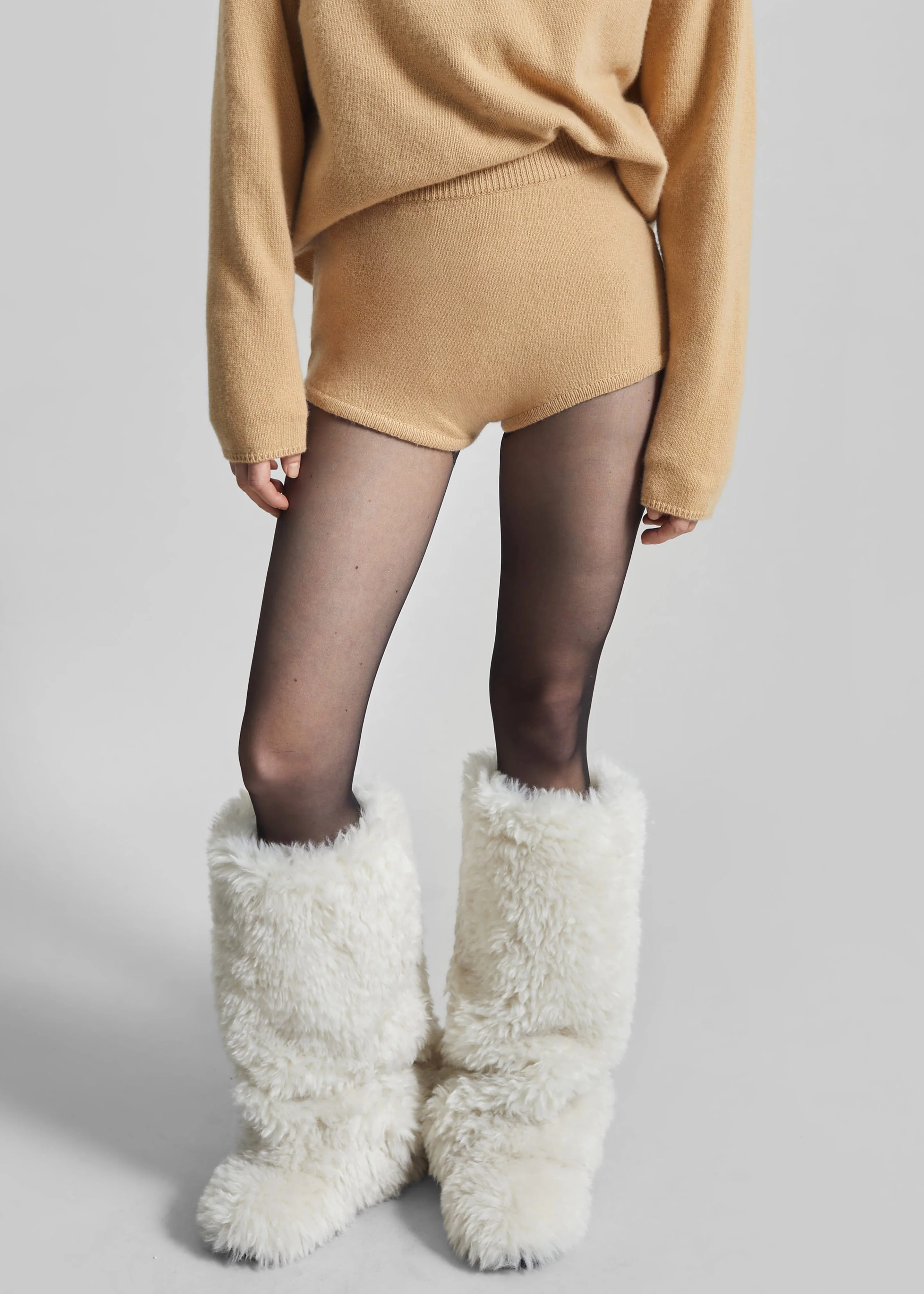 Bresica Knit Hot Pants - Camel - Image 2