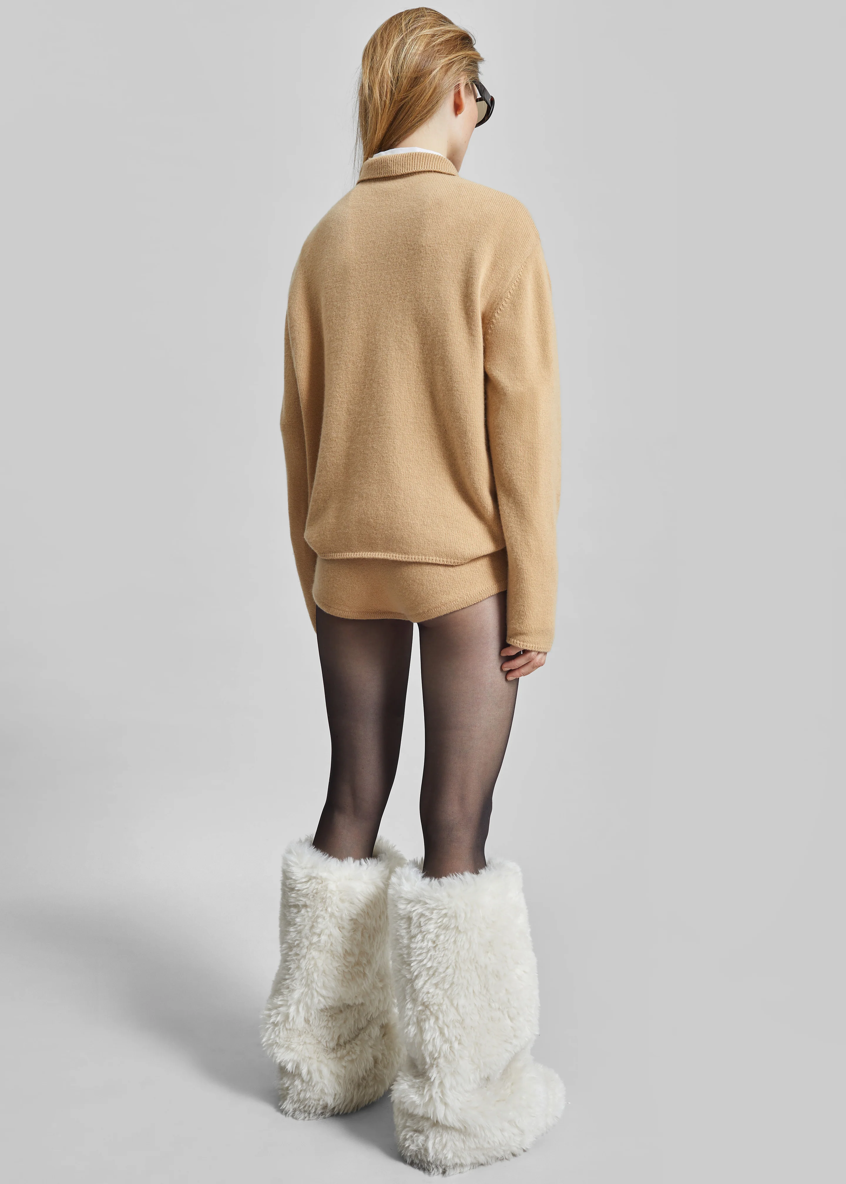 Bresica Knit Hot Pants - Camel - Image 7