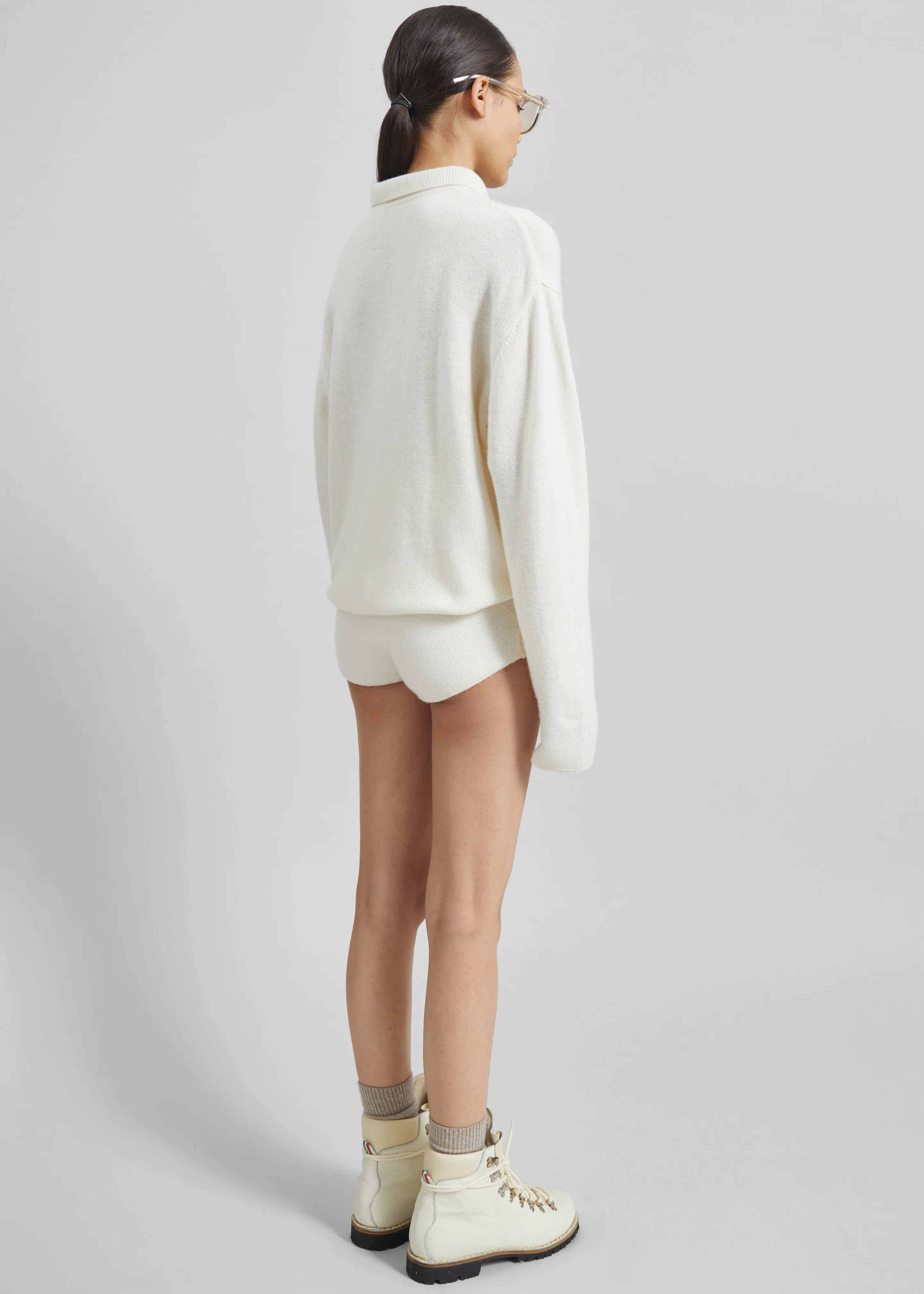 Bresica Knit Hot Pants - Ivory - Image 10
