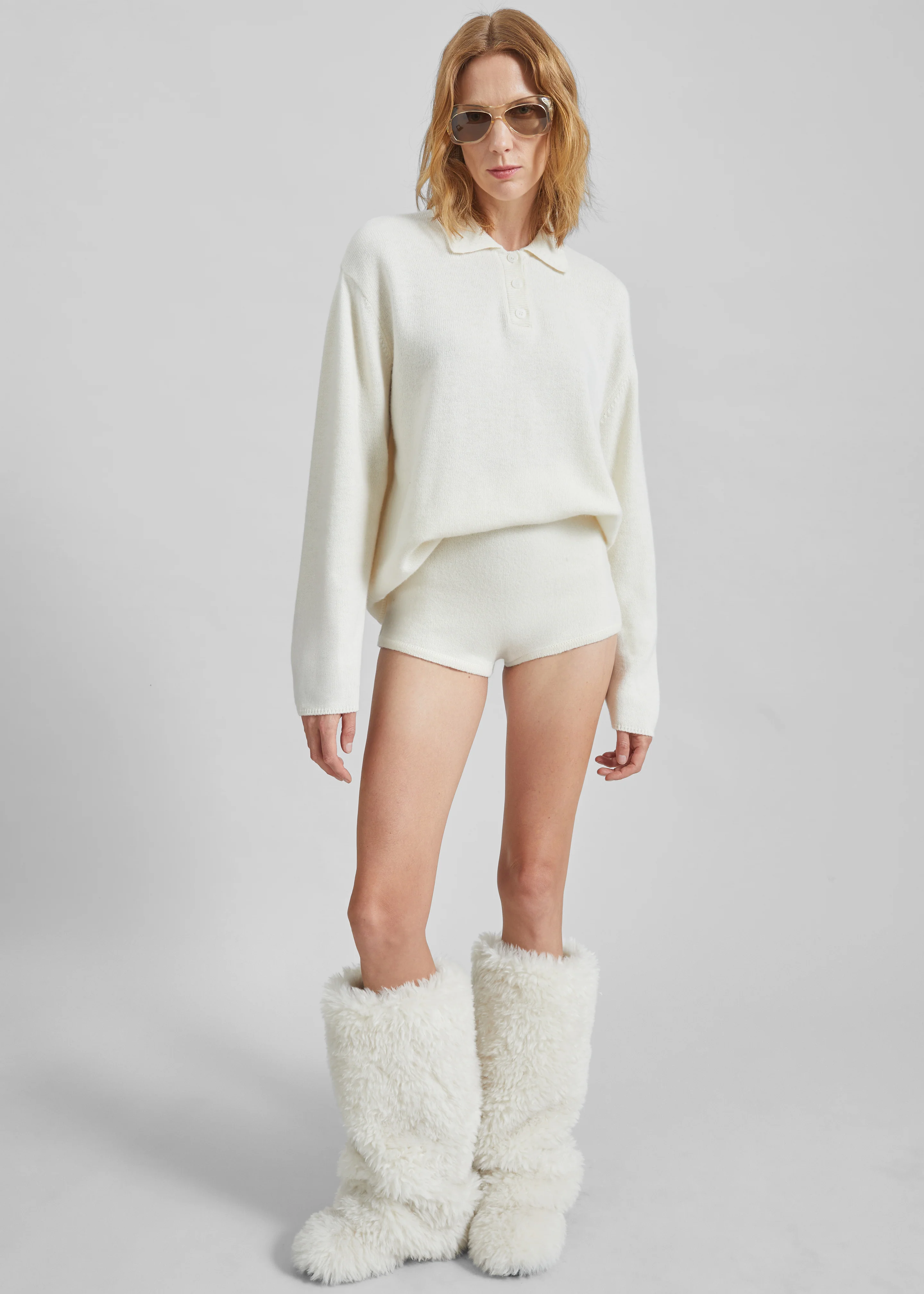 Bresica Knit Hot Pants - Ivory - Image 2