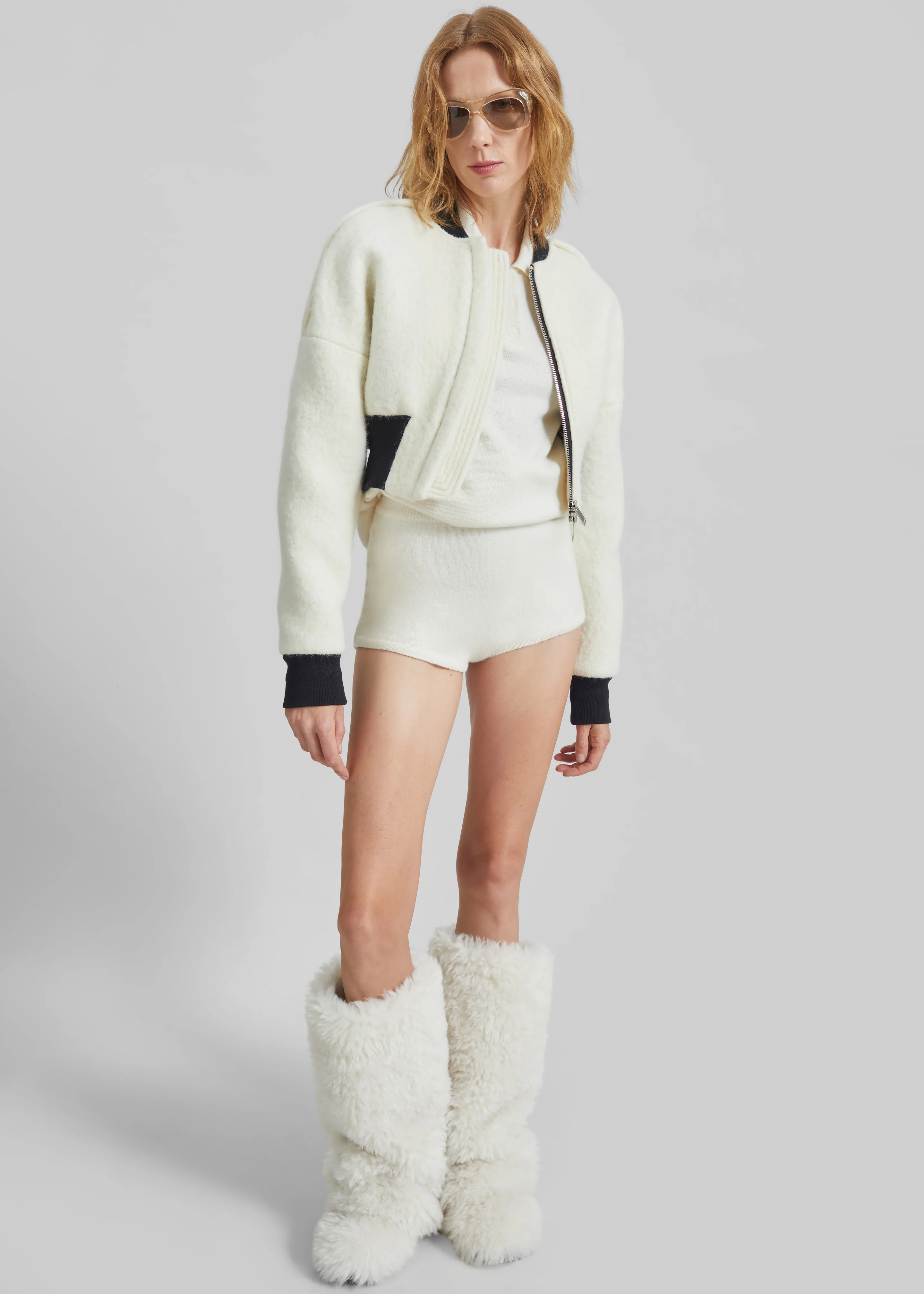 Bresica Knit Hot Pants - Ivory - Image 4