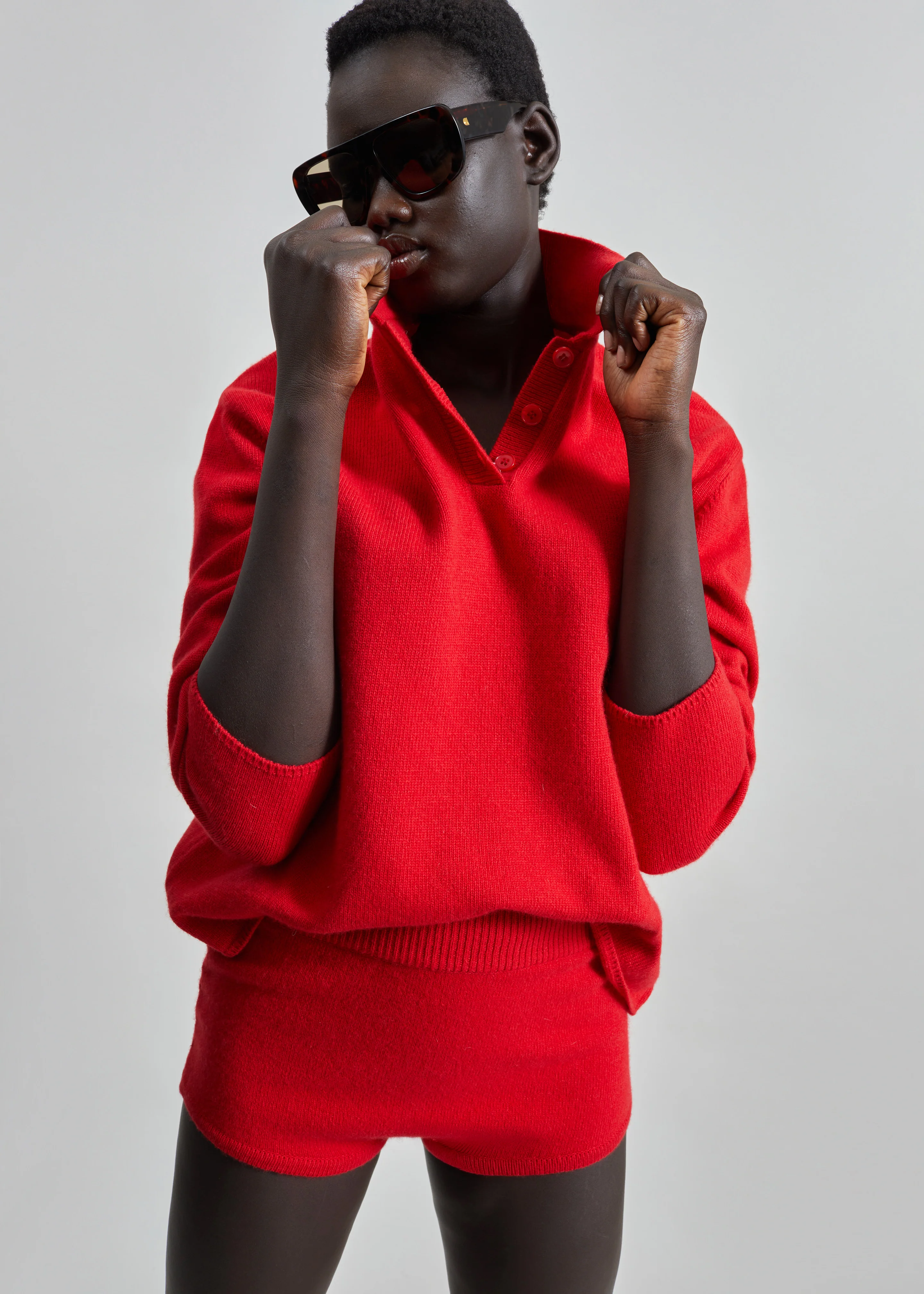Bresica Knit Hot Pants - Red - Image 4