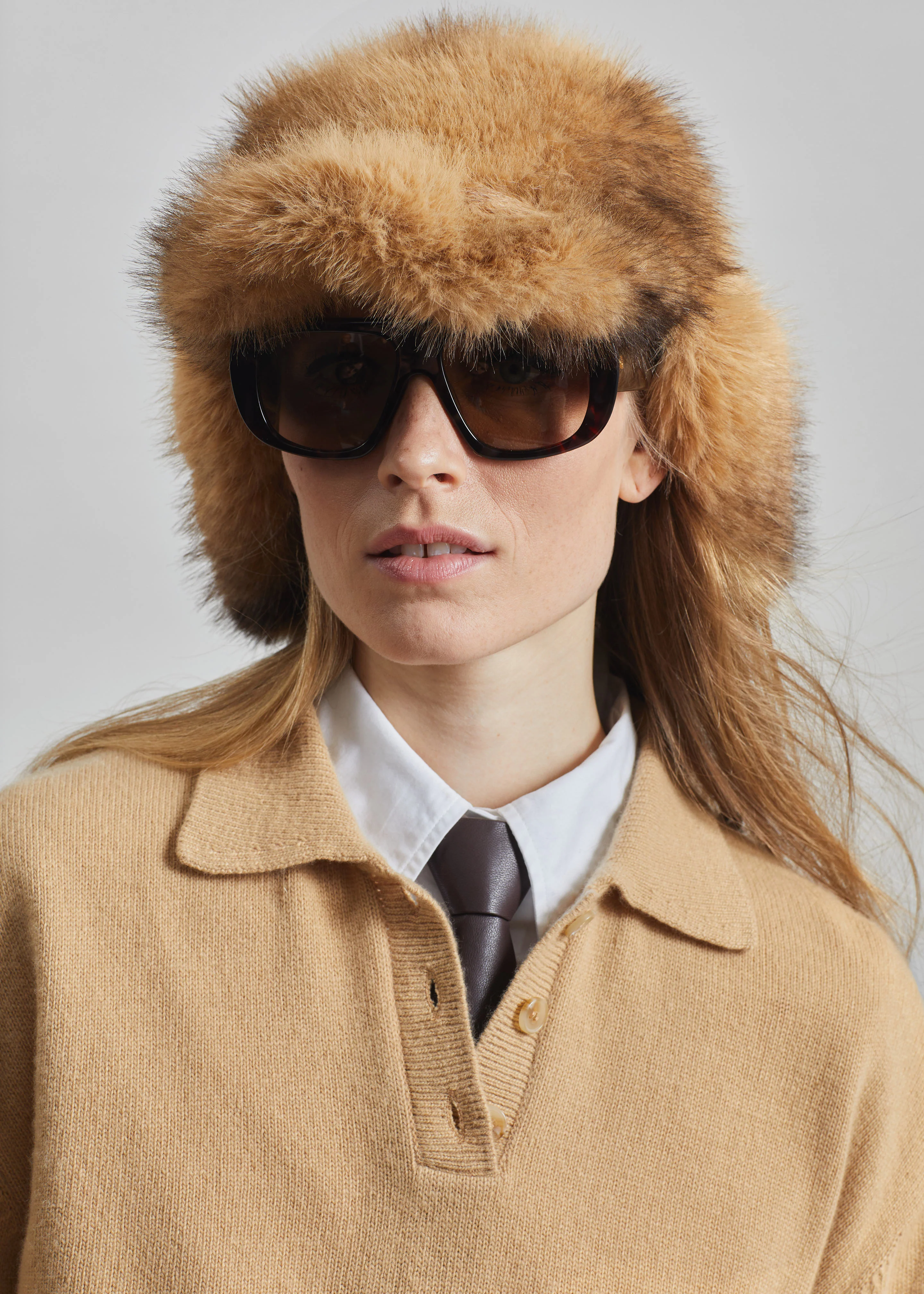 Bresica Knit Polo Sweater - Camel - Image 2