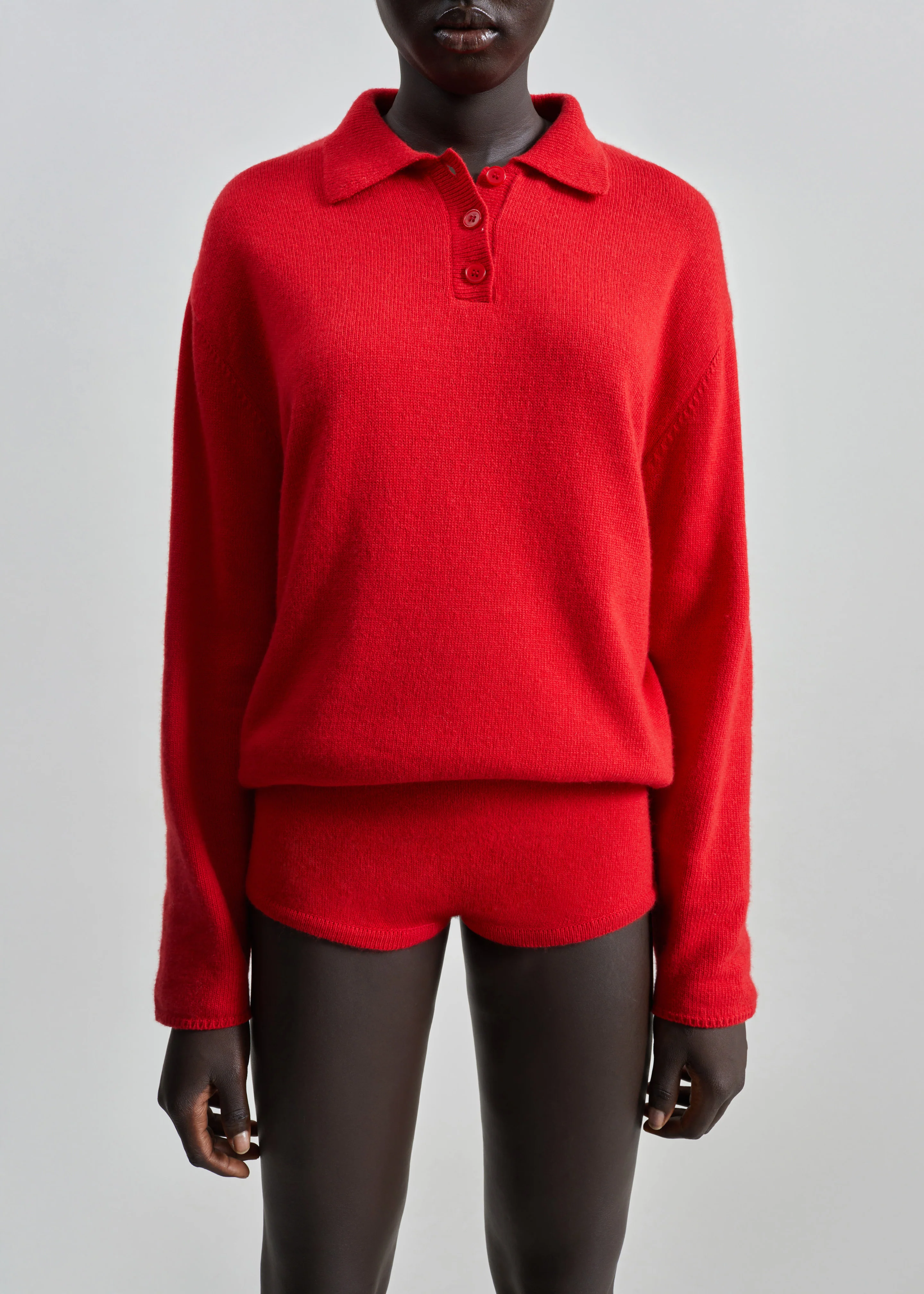 Bresica Knit Polo Sweater - Red - Image 6