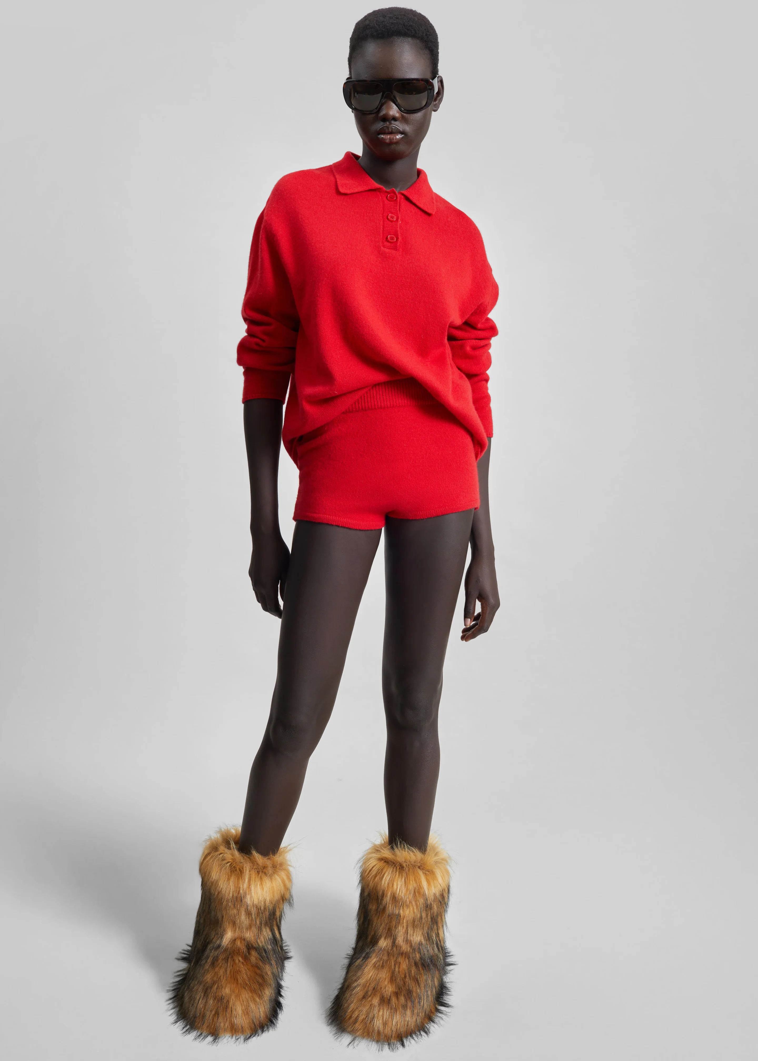 Bresica Knit Polo Sweater - Red - Image 7